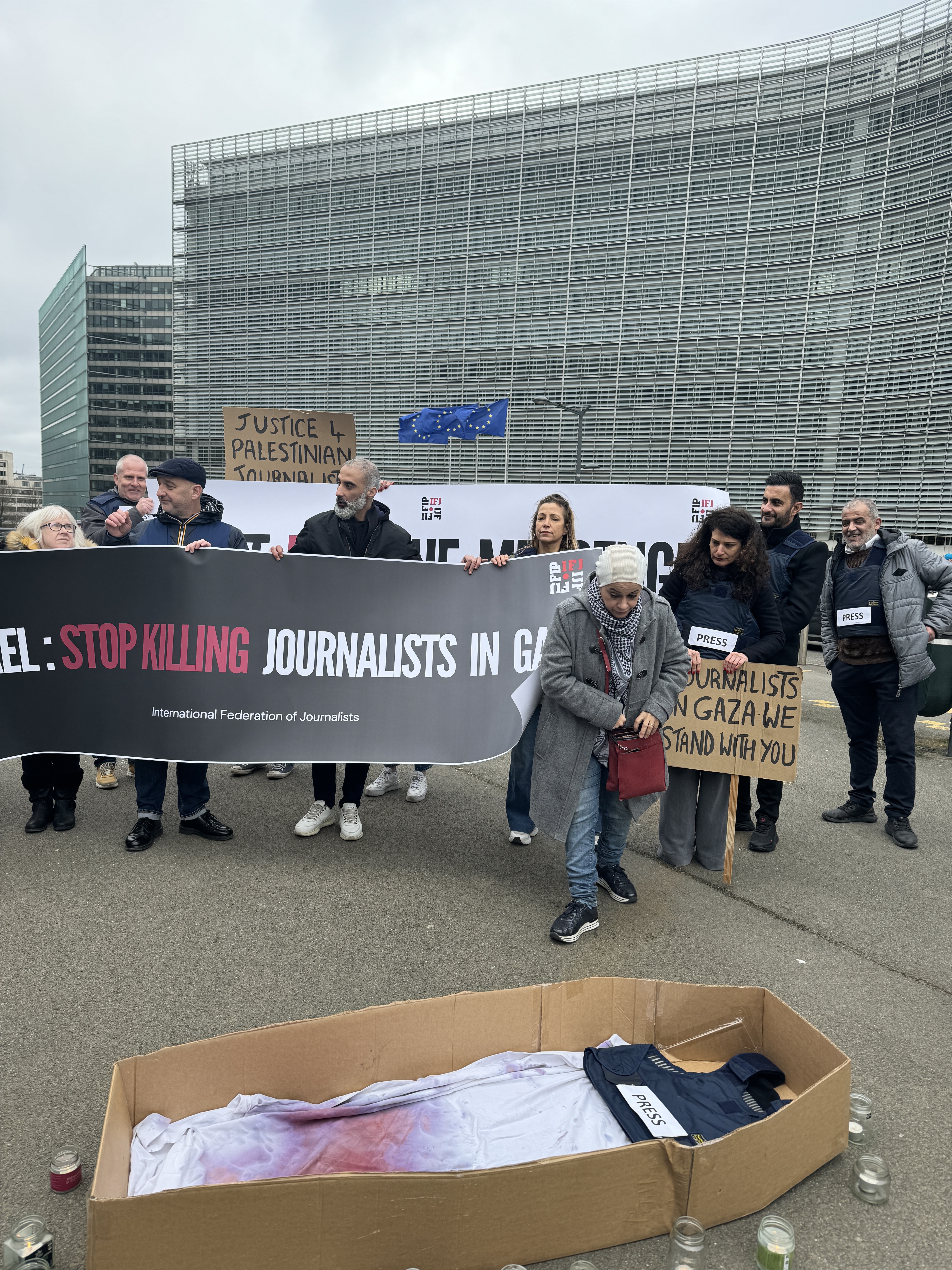 Novinari u Briselu protestovali zbog ubistva kolega u Gazi