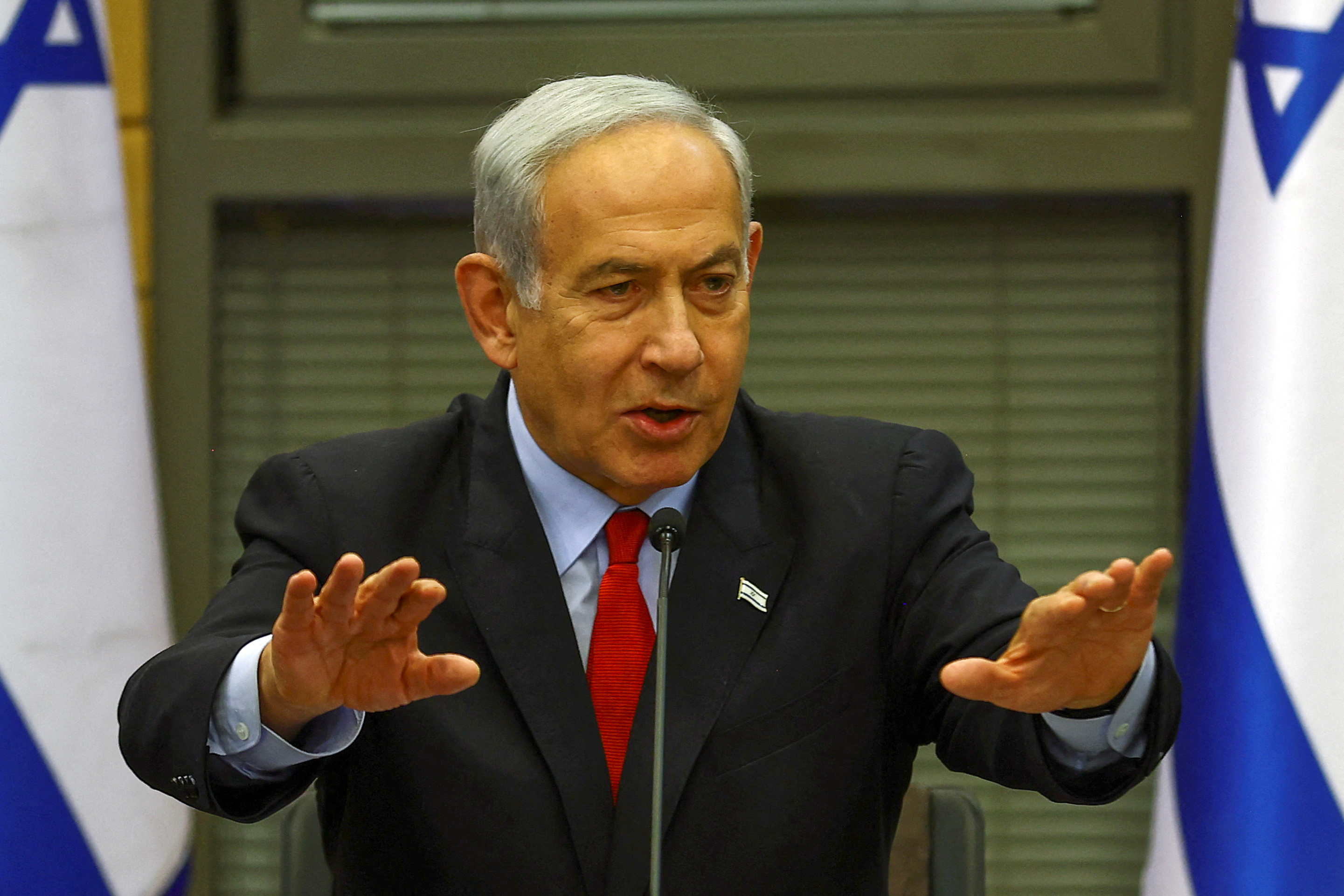 FILE PHOTO: Israeli Prime Minister Benjamin Netanyahu addresses the Knesset