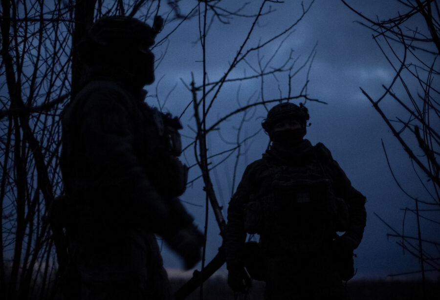 Ukrainian servicemen of 47th brigade are seen at their positions at a front line near the town of Avdiivka