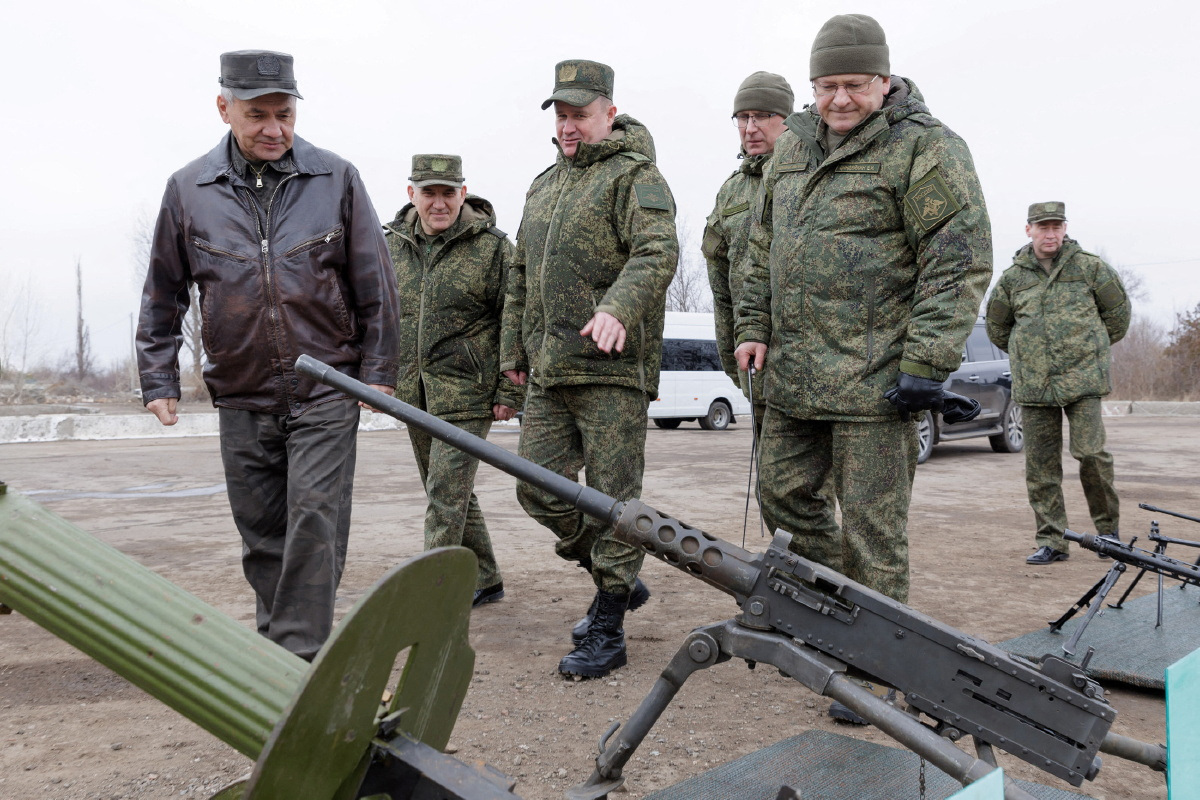 Russia's Defence Minister Sergei Shoigu visits troops in Ukraine