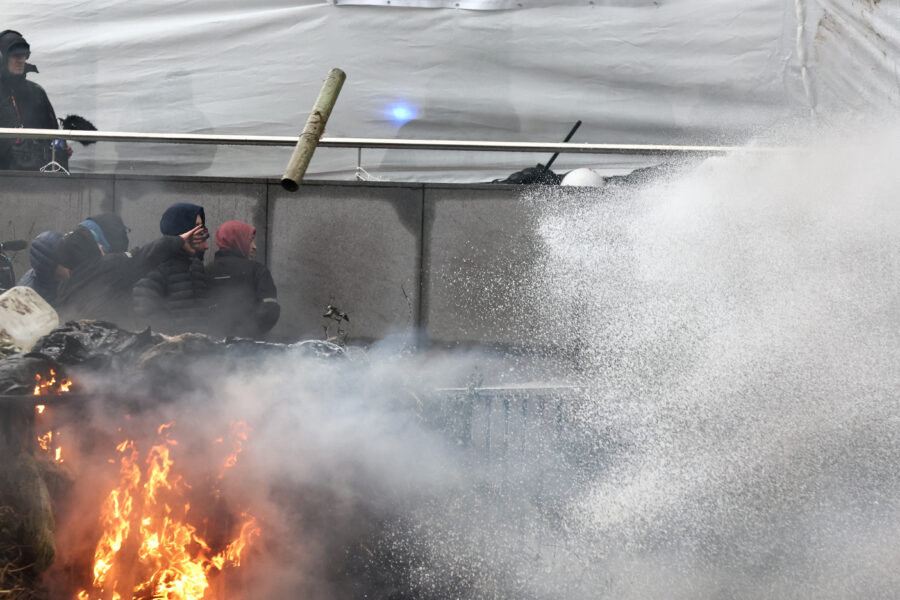 European farmers protest in Brussels