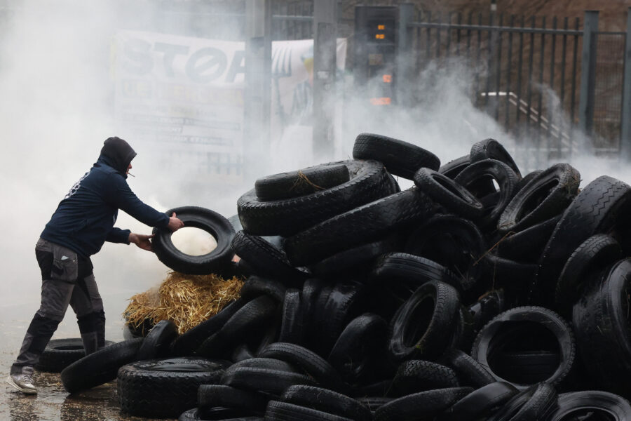 European farmers protest in Brussels