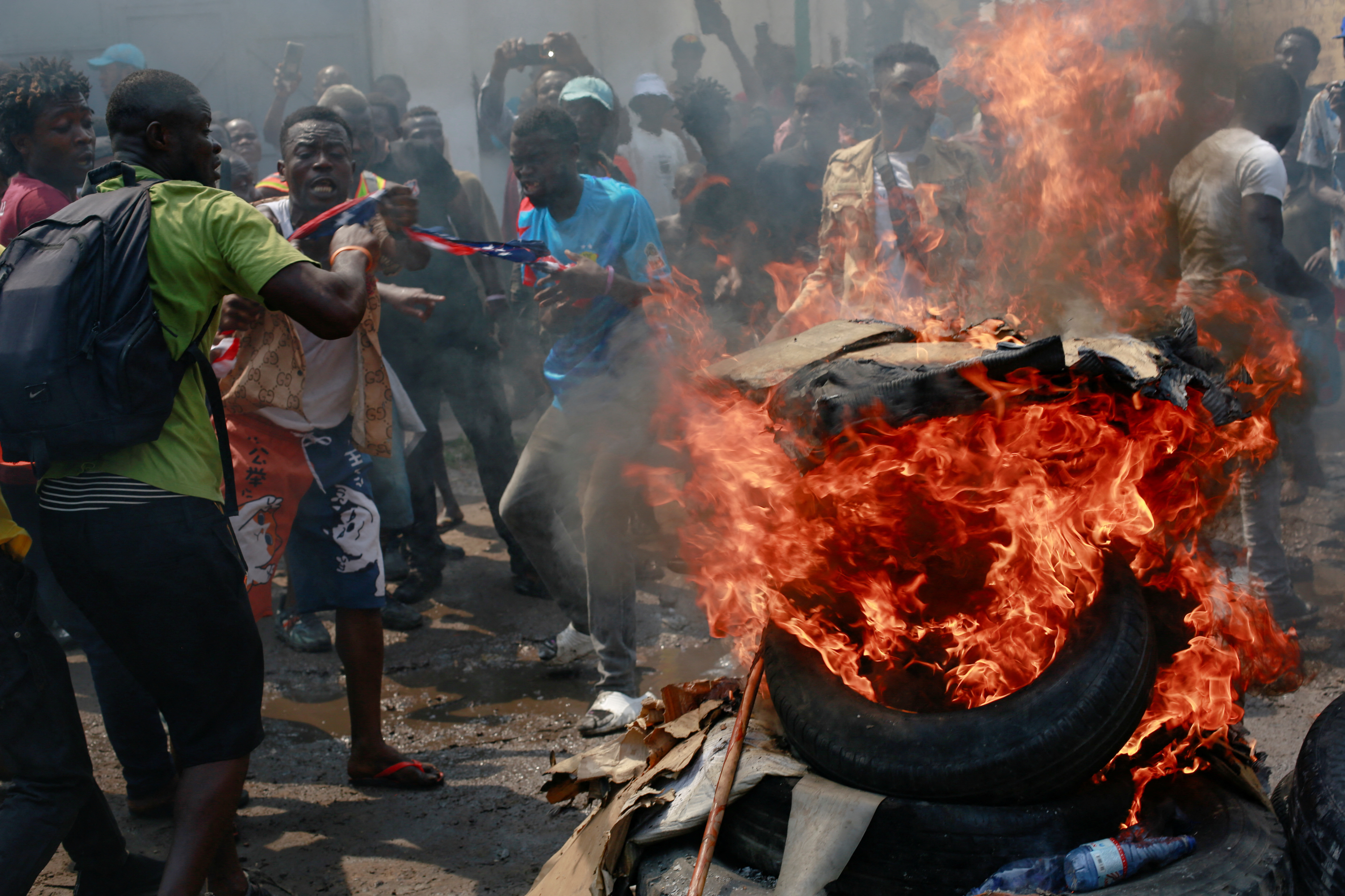 Congo police disperse protesters near western embassies with tear gas in Kinshasa