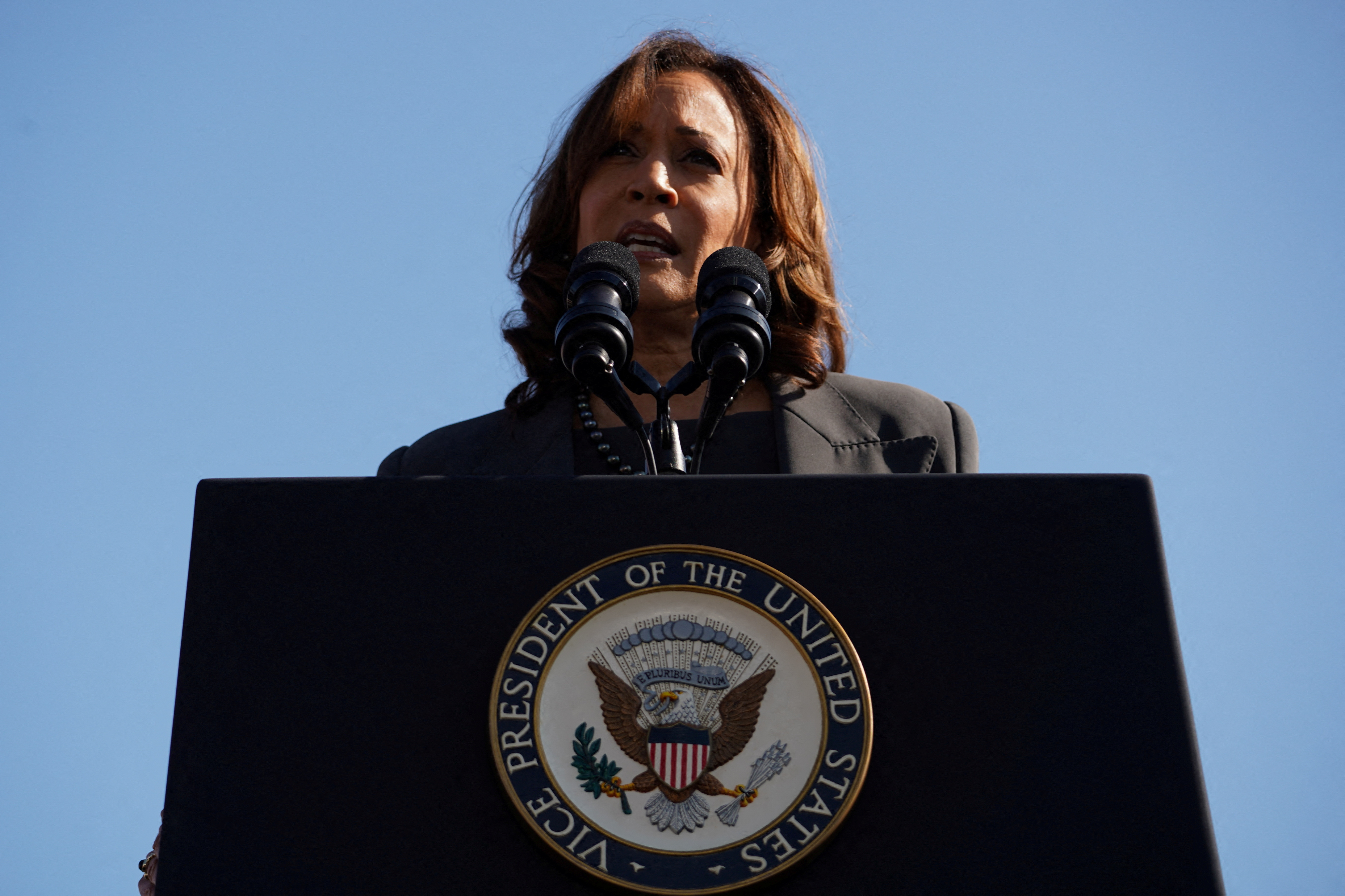 FILE PHOTO: U.S. Vice President Harris attends an event to mark the 'Bloody Sunday' anniversary, in Selma