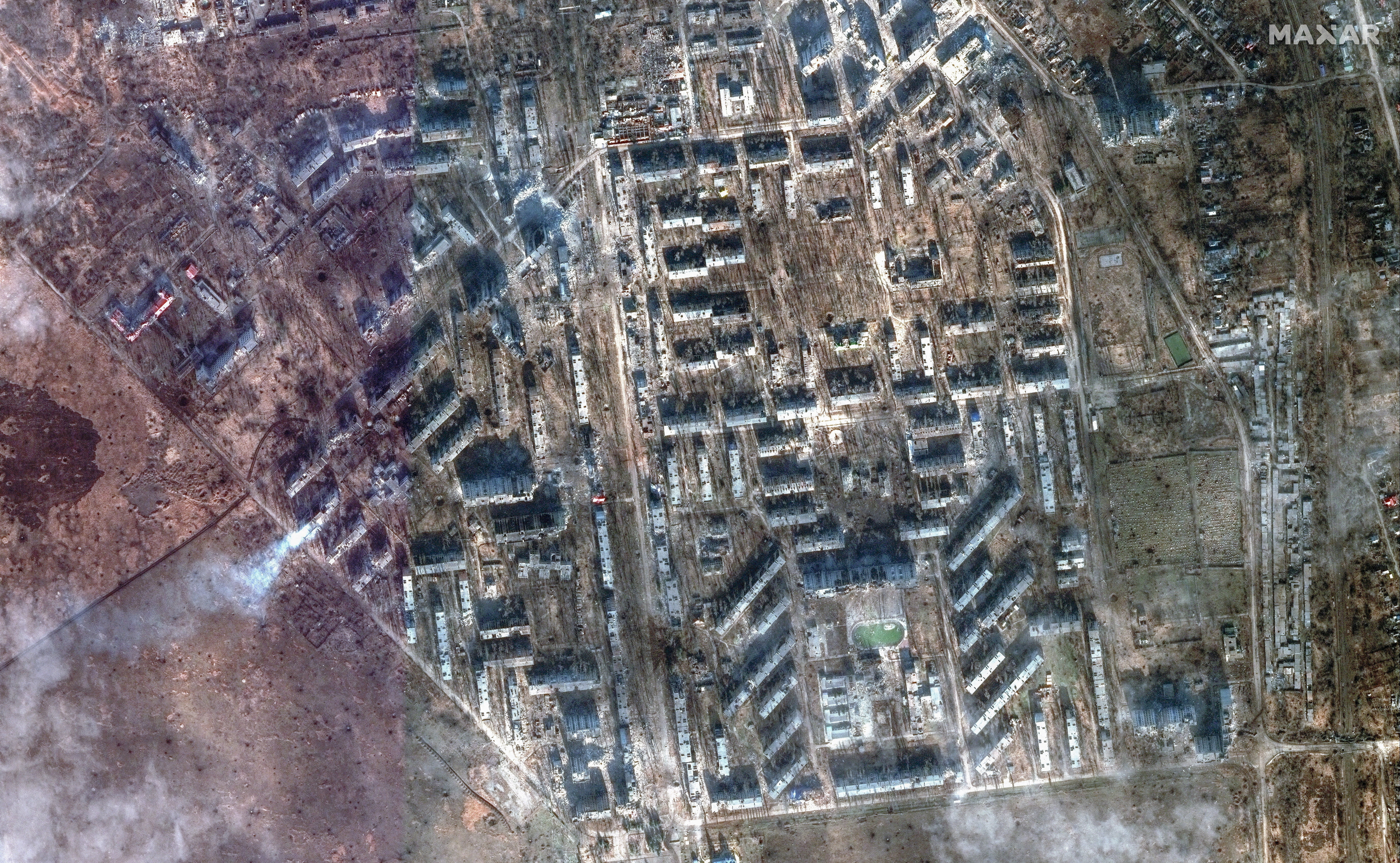FILE PHOTO: A satellite image shows an overview of the city of Avdiivka