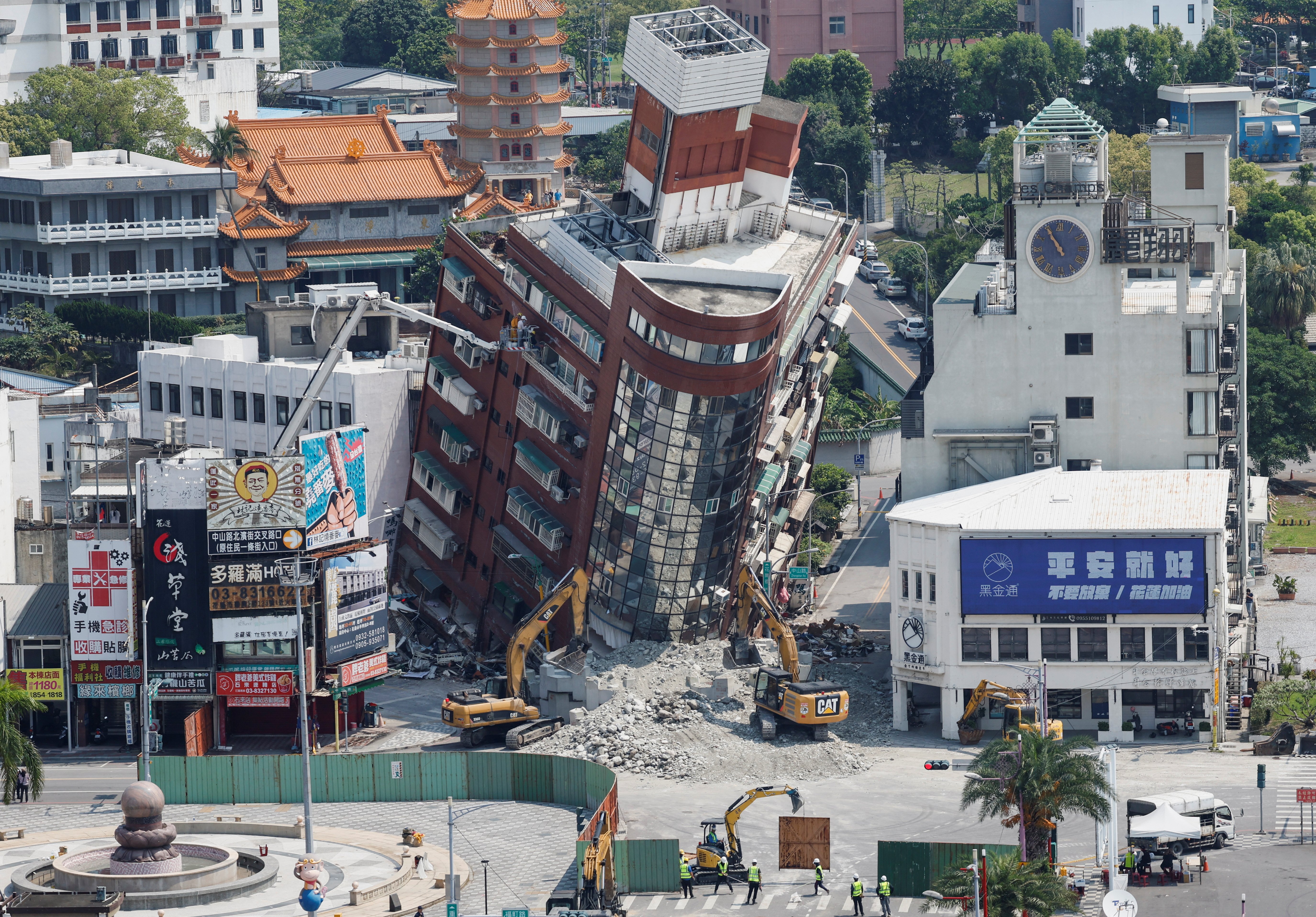 Aftermath of an earthquake, in Hualien