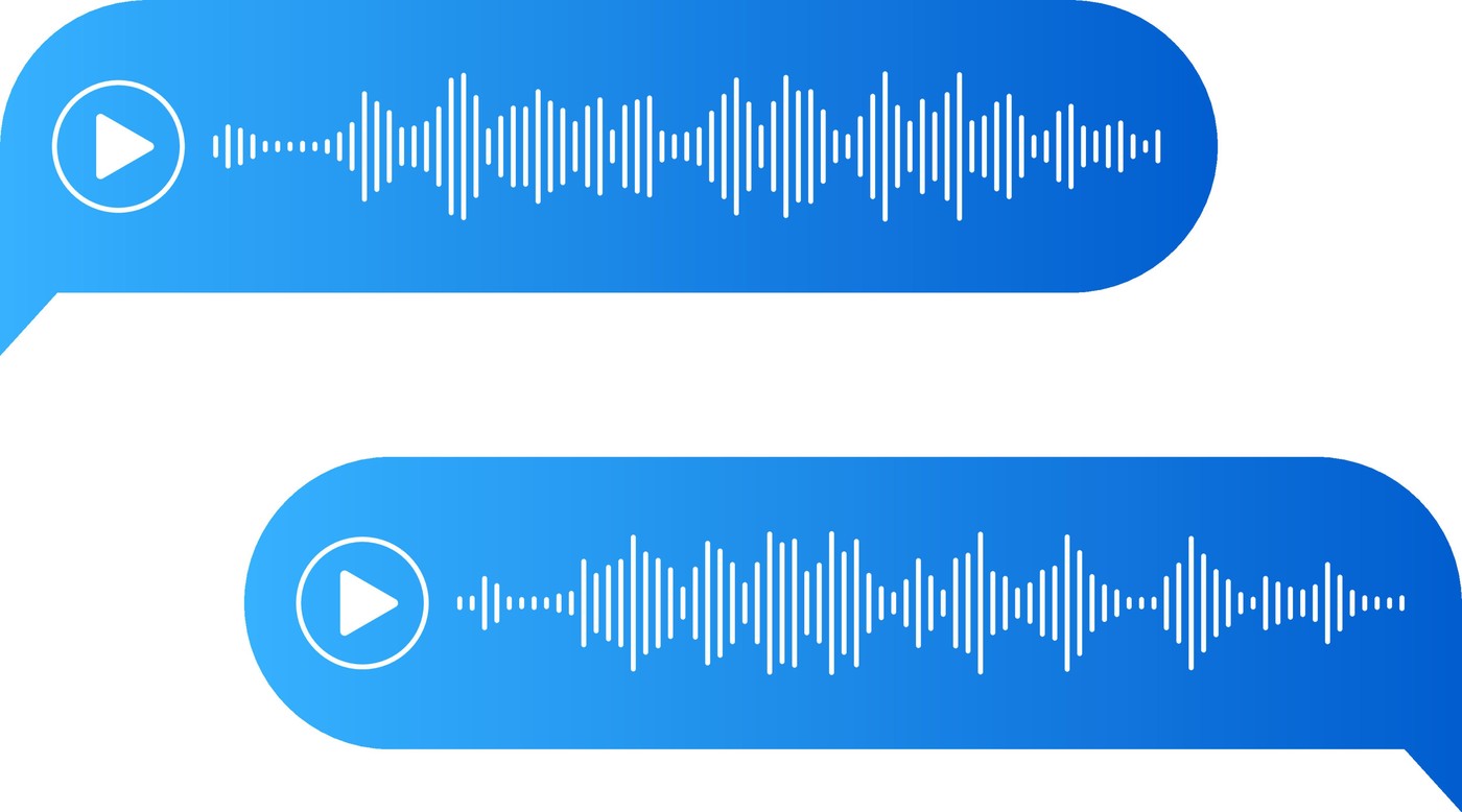 Voice messages. Bubbles with audio record. Chat messenger Ui concept. Speech bubbles. Interface for sound call and speech records.