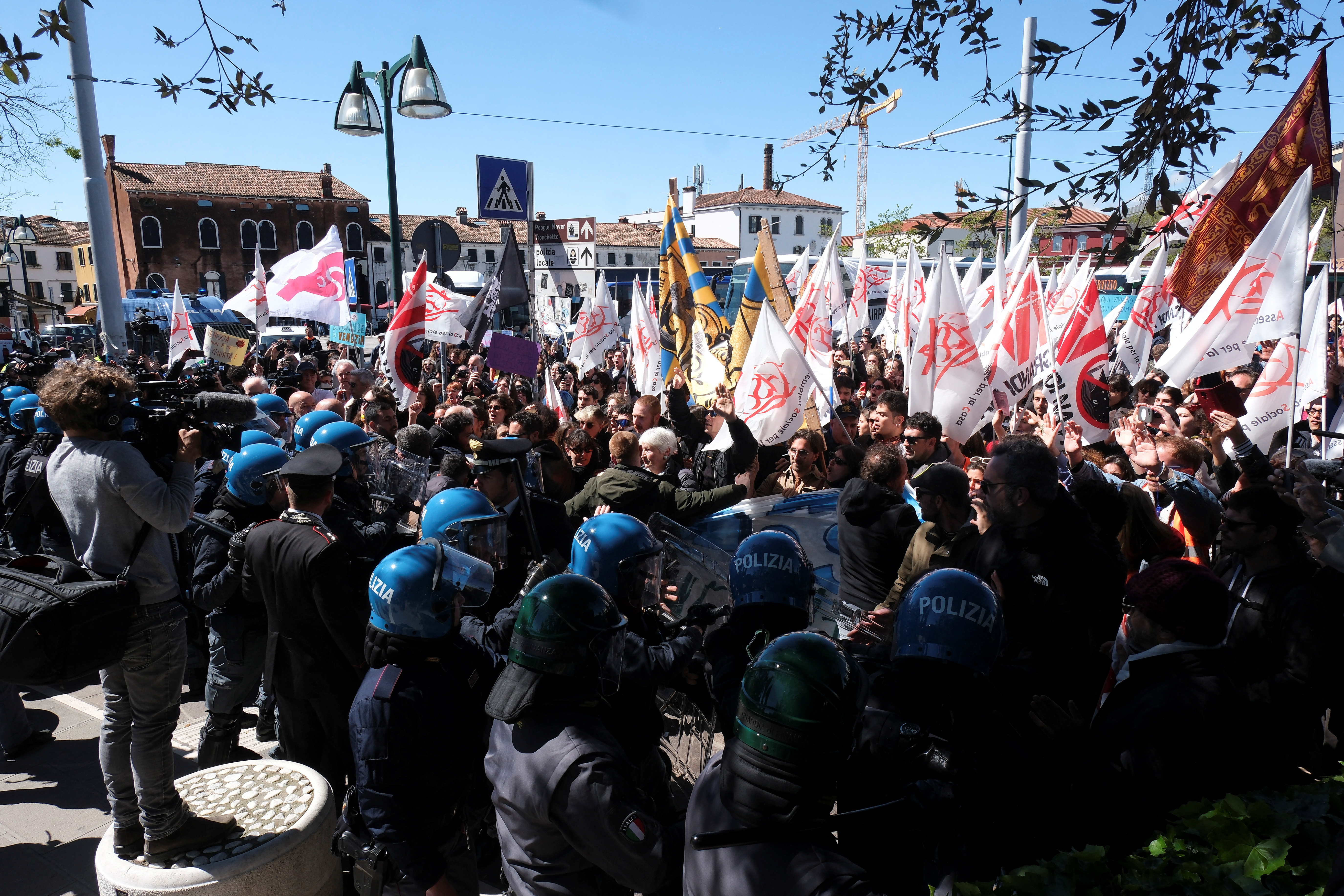 Protest against the introduction of the registration and tourist fee to visit the city of Venice