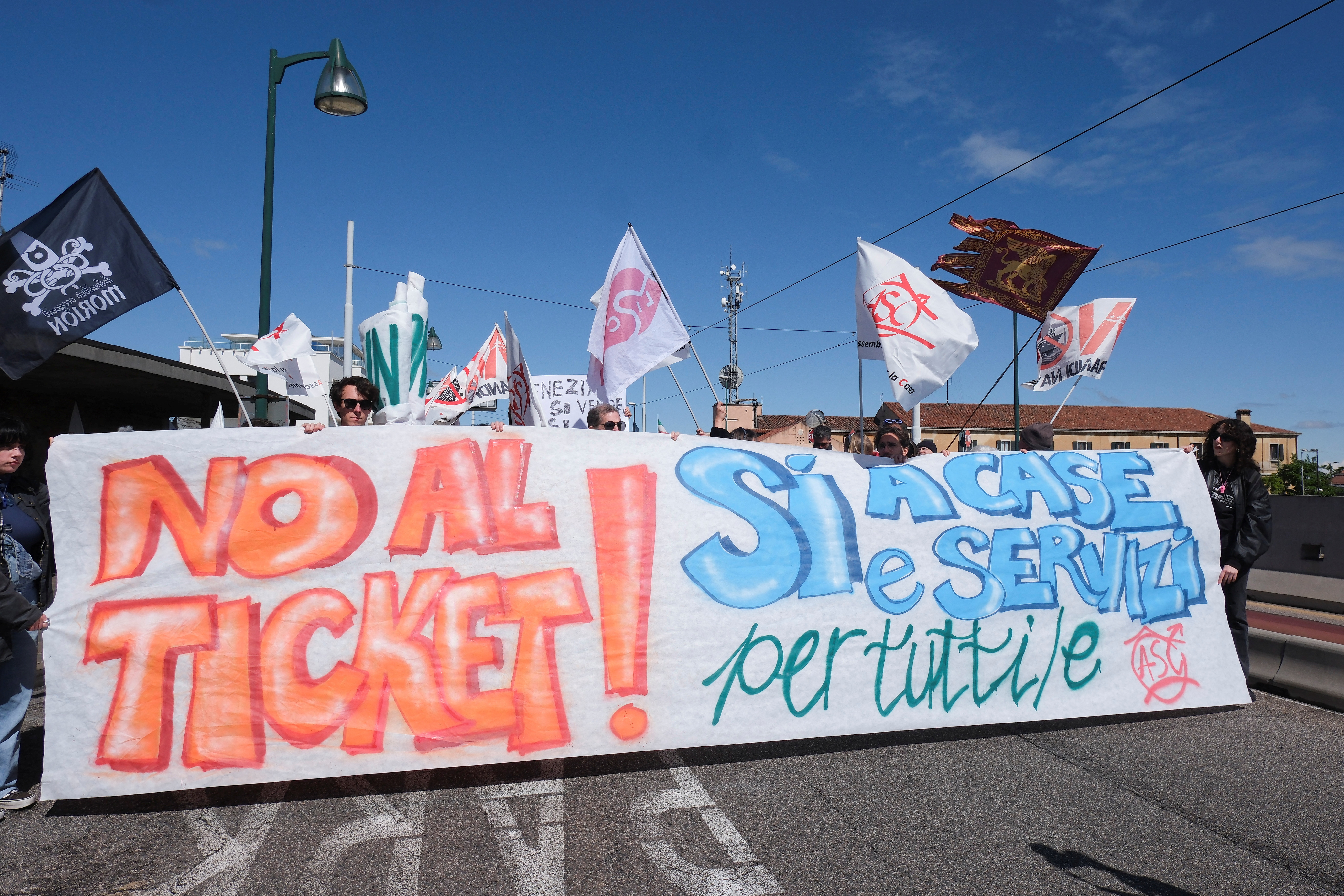 Protest against the introduction of the registration and tourist fee to visit the city of Venice