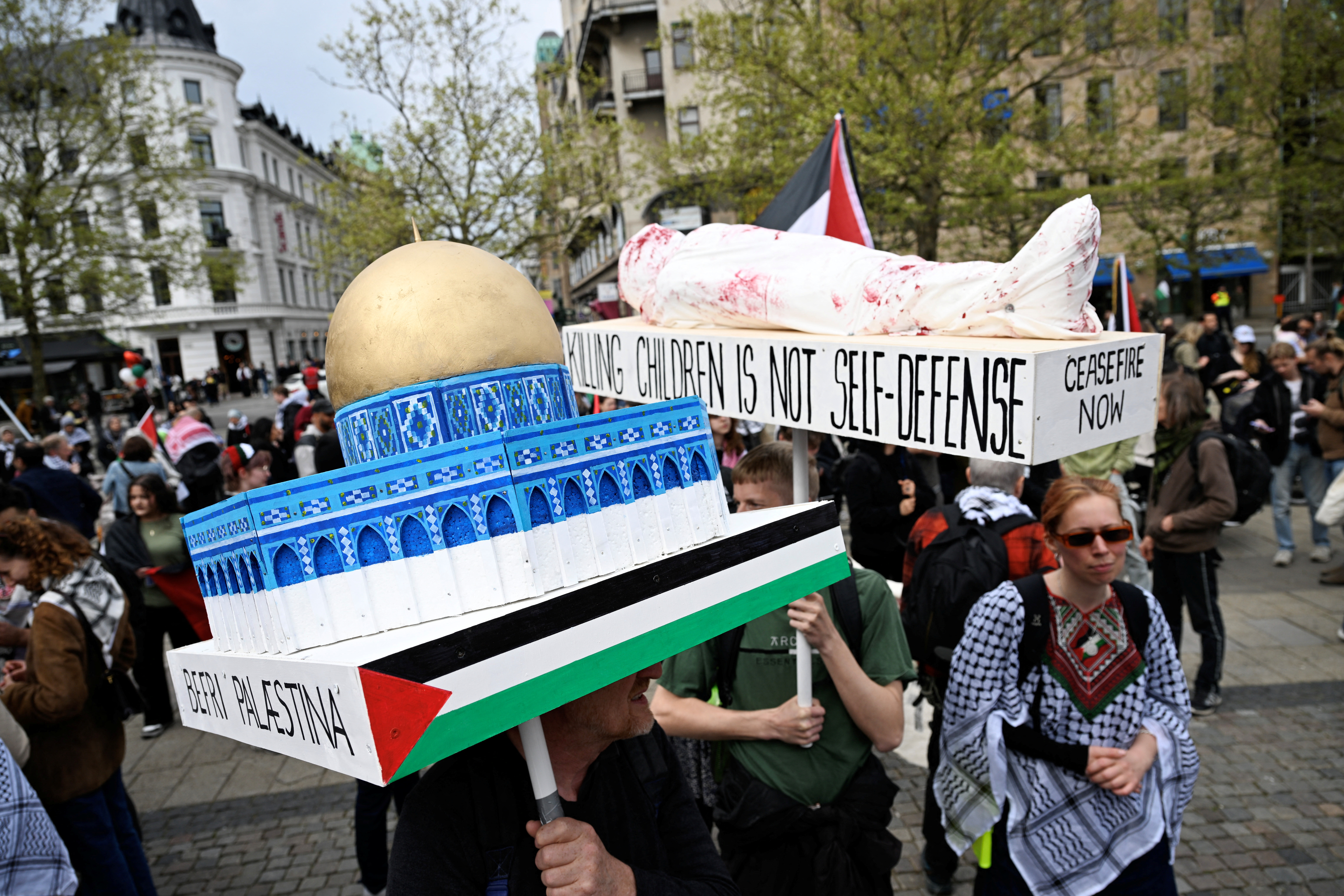 Protest against Israeli participation in the Eurovision Song Contest, in Malmo