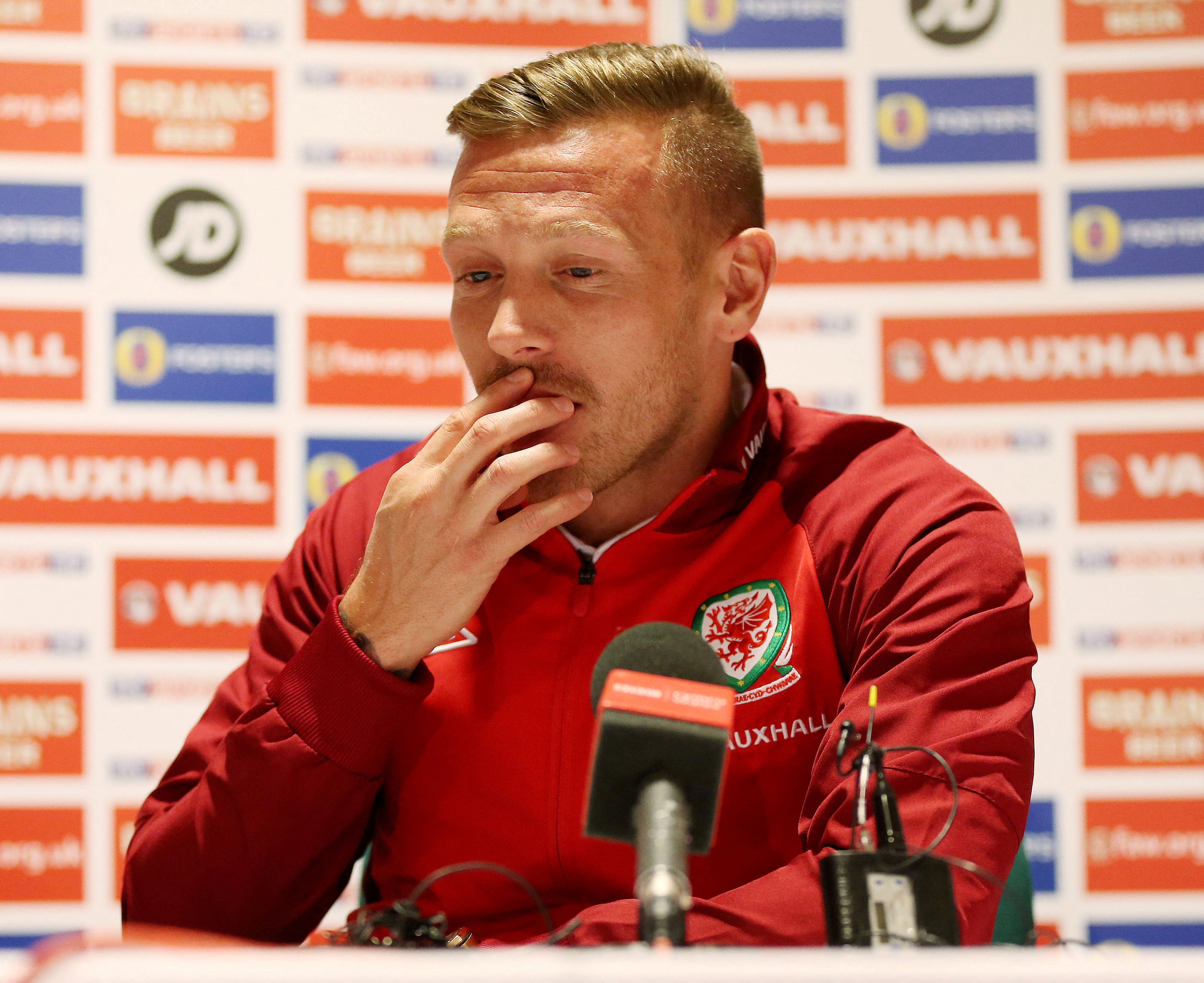 FILE PHOTO: Wales' Craig Bellamy during the press conference
