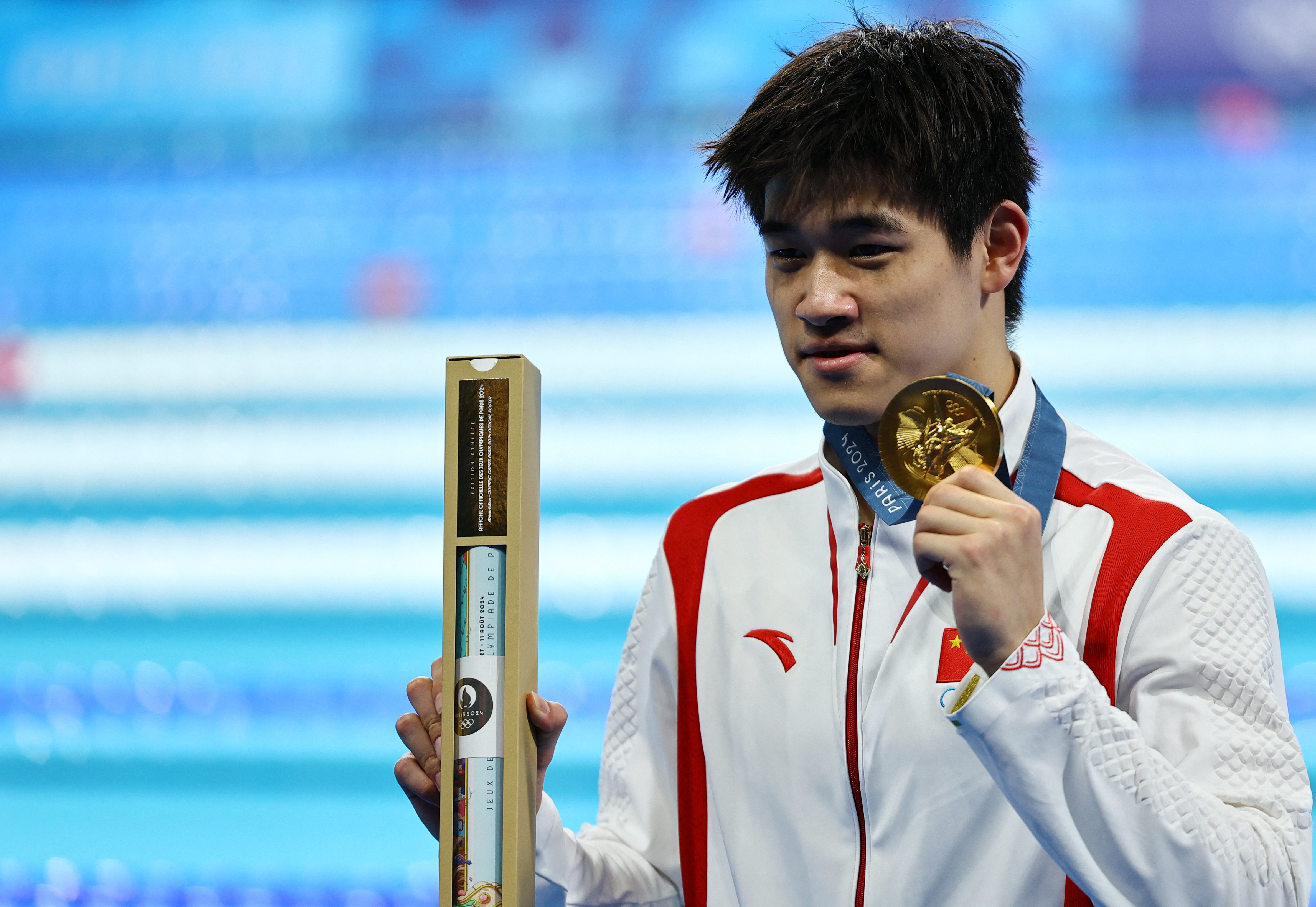 Swimming - Men's 100m Freestyle Victory Ceremony