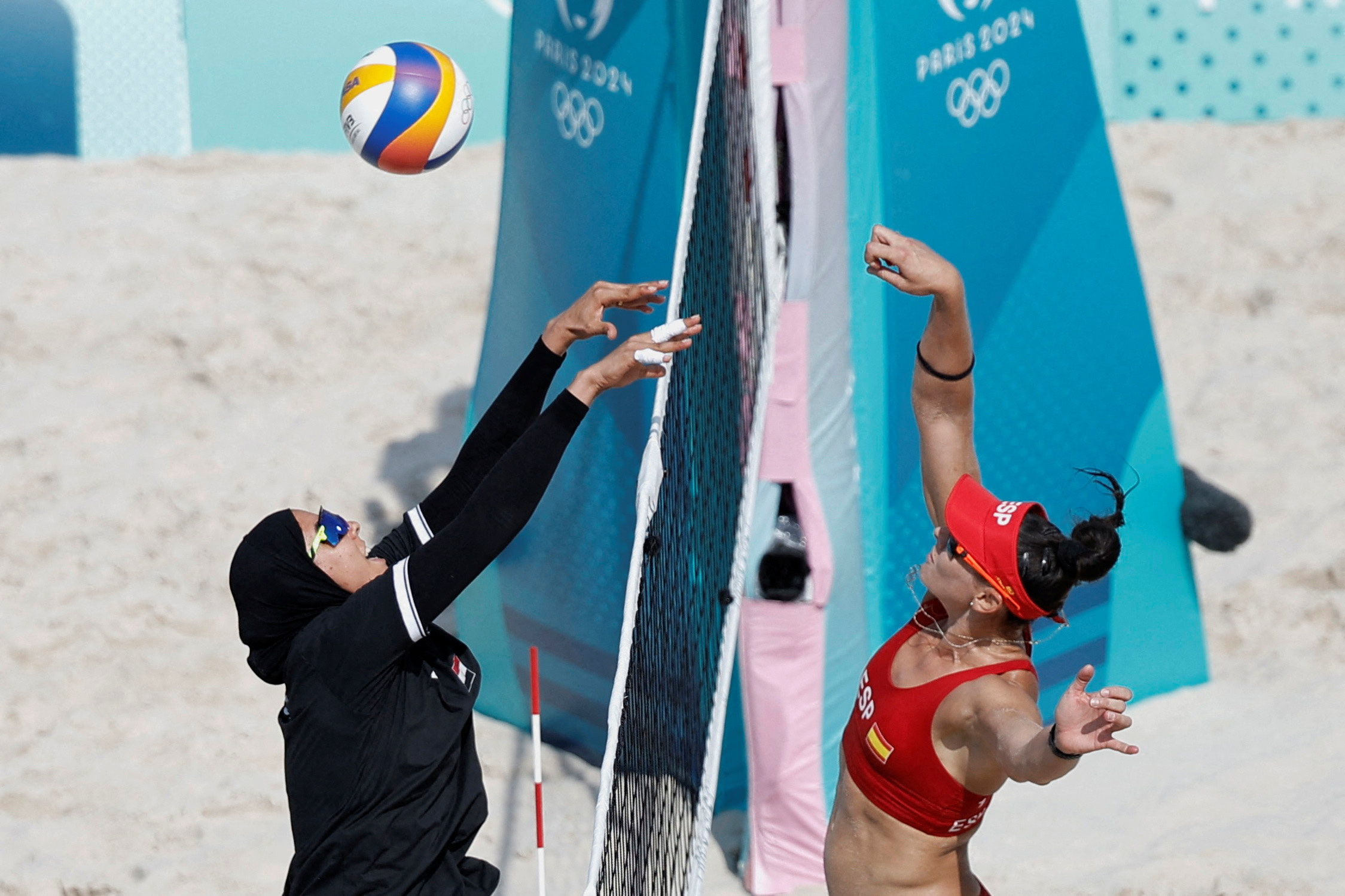 Beach Volleyball - Women's Preliminary Phase - Pool A - Spain vs Egypt (Liliana/Paula vs Marwa/D. Elghobashy)
