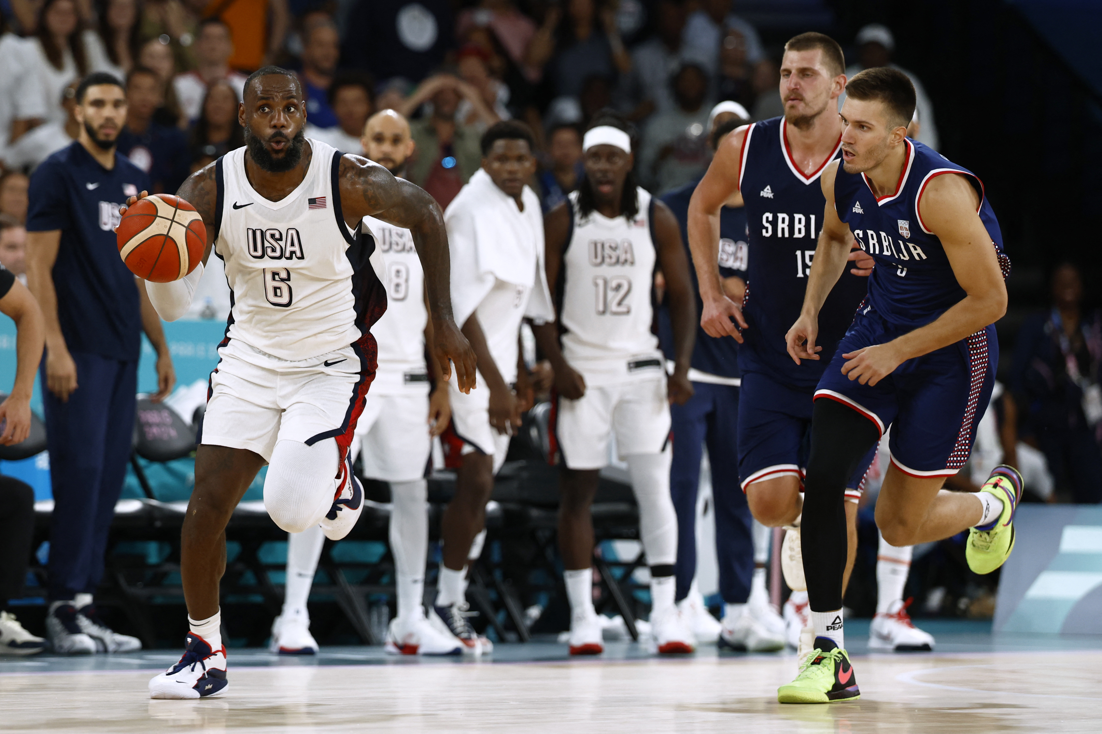 Basketball - Men's Semifinal - United States vs Serbia