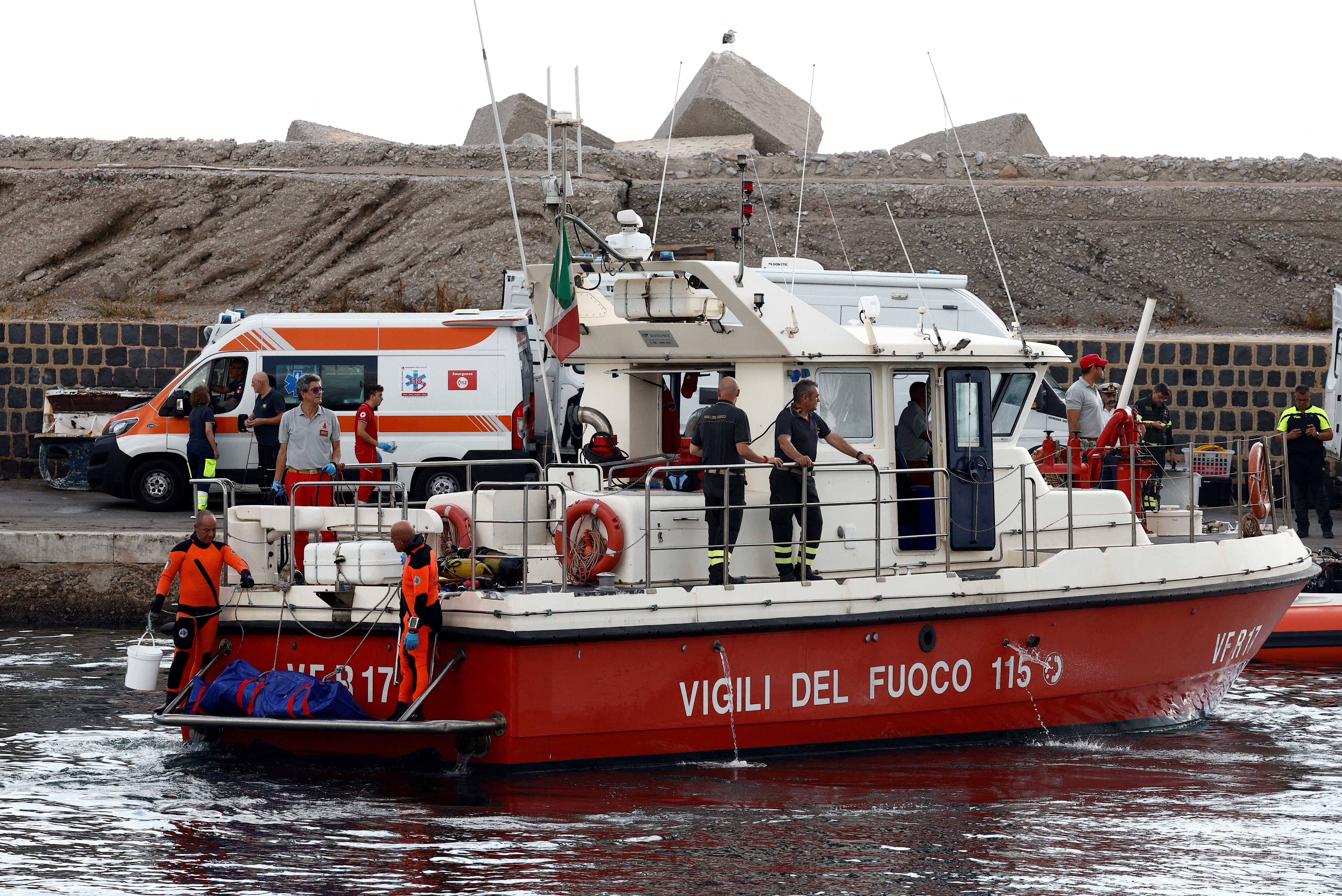 Rescue operations continue after a luxury yacht sank off Sicily