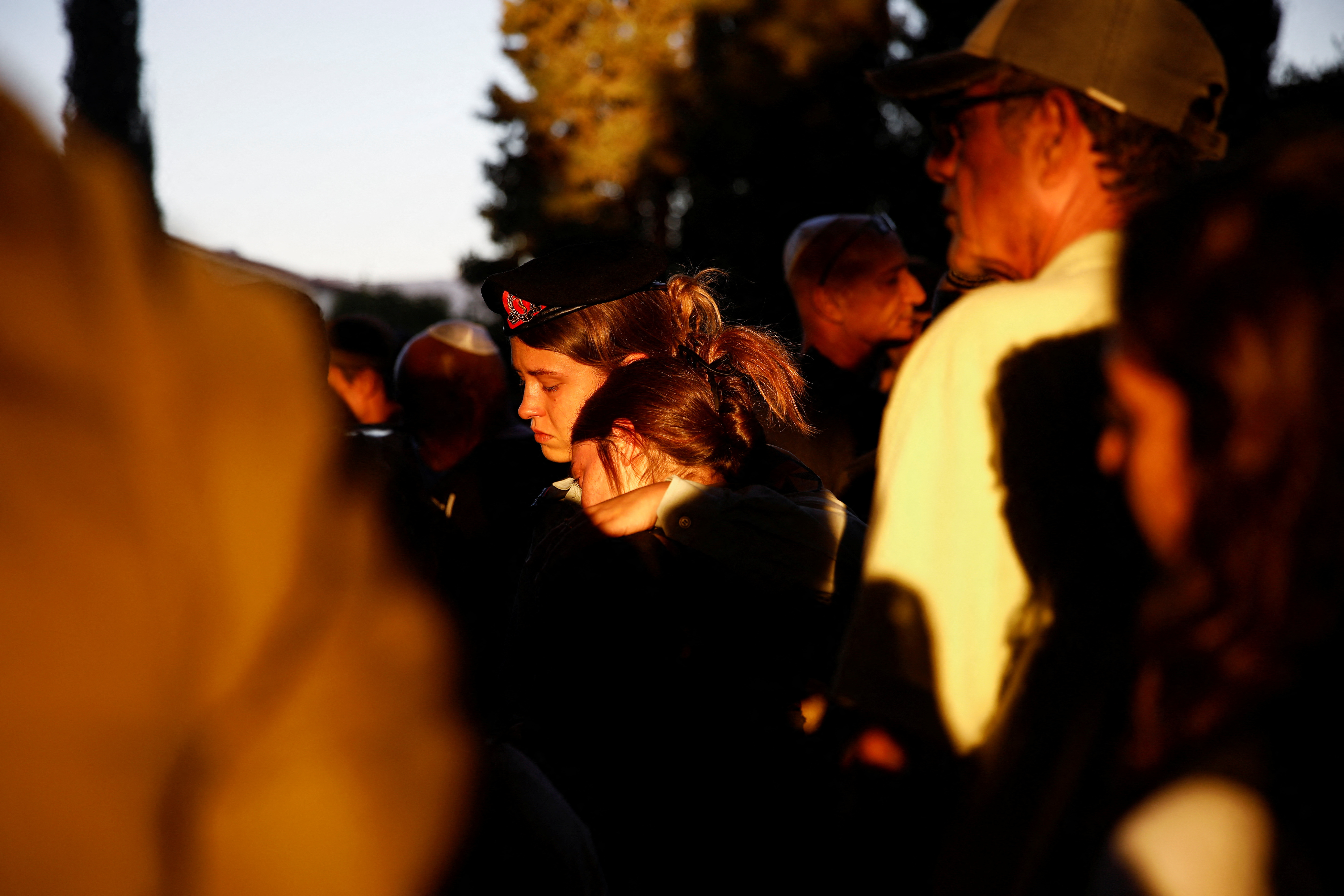 Funeral of Israeli military paramedic First Sergent Agam Naim, in Kibbutz Mishmarot