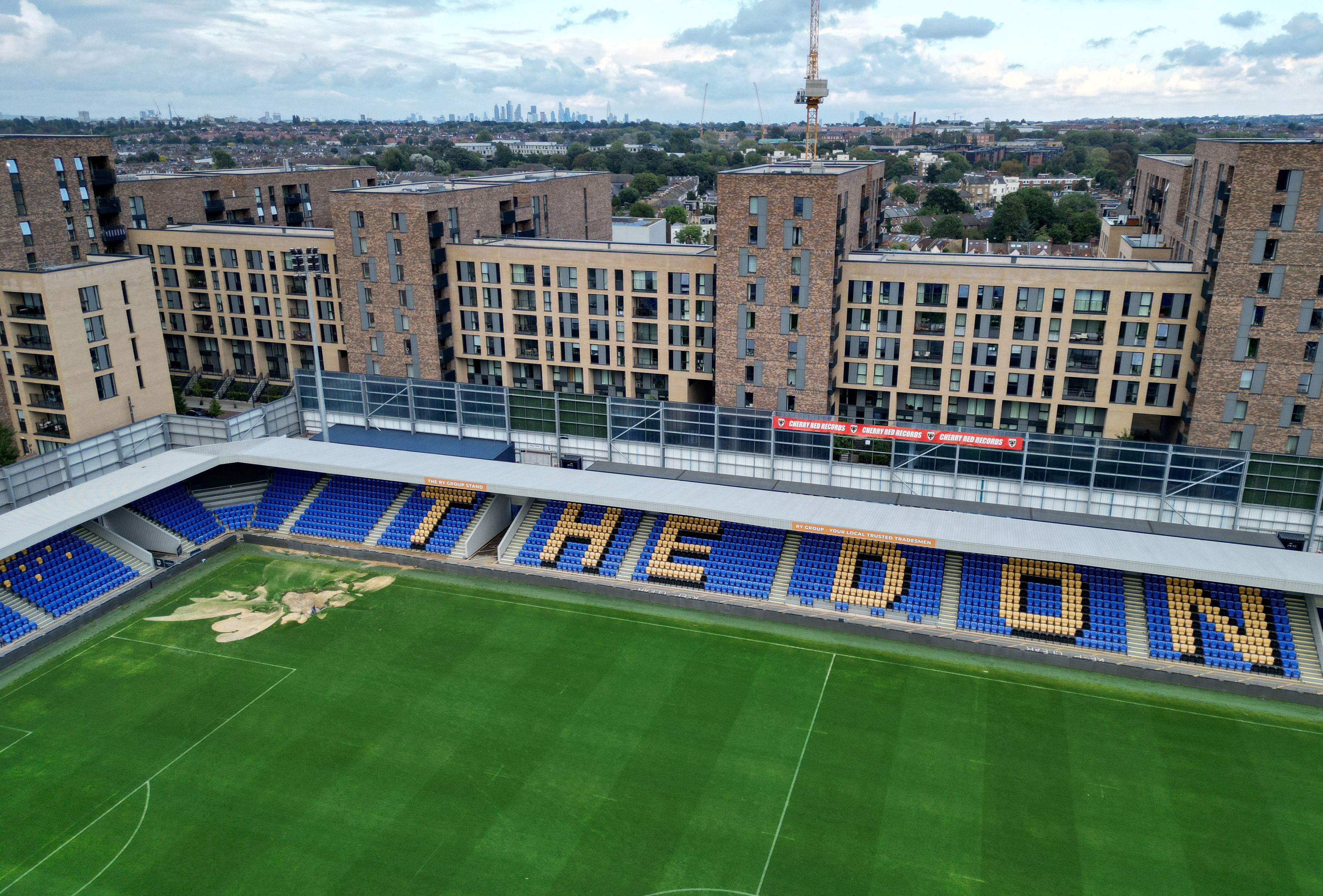Sink hole appears at AFC Wimbledon football ground