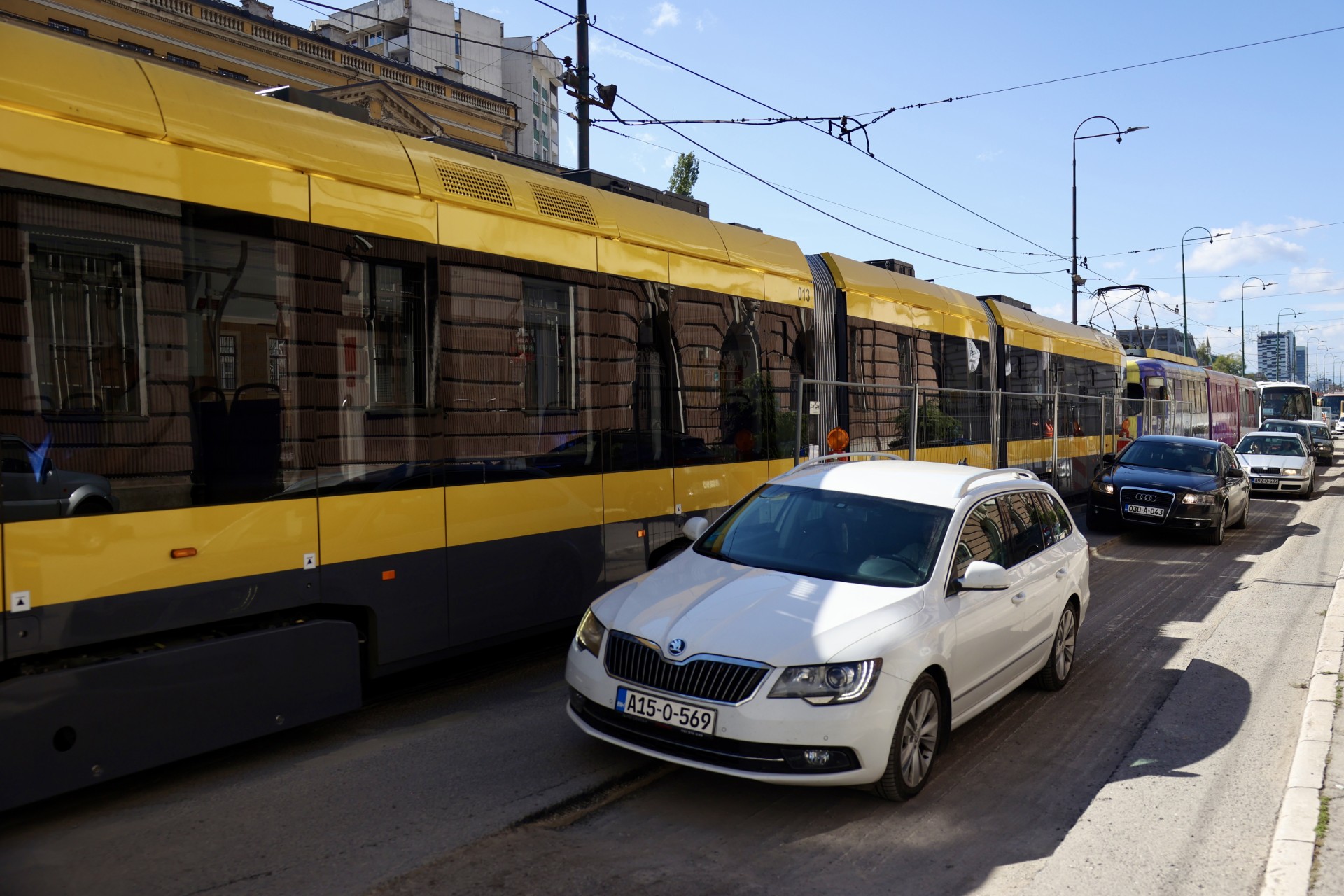 tramvaj zastoj kolaps