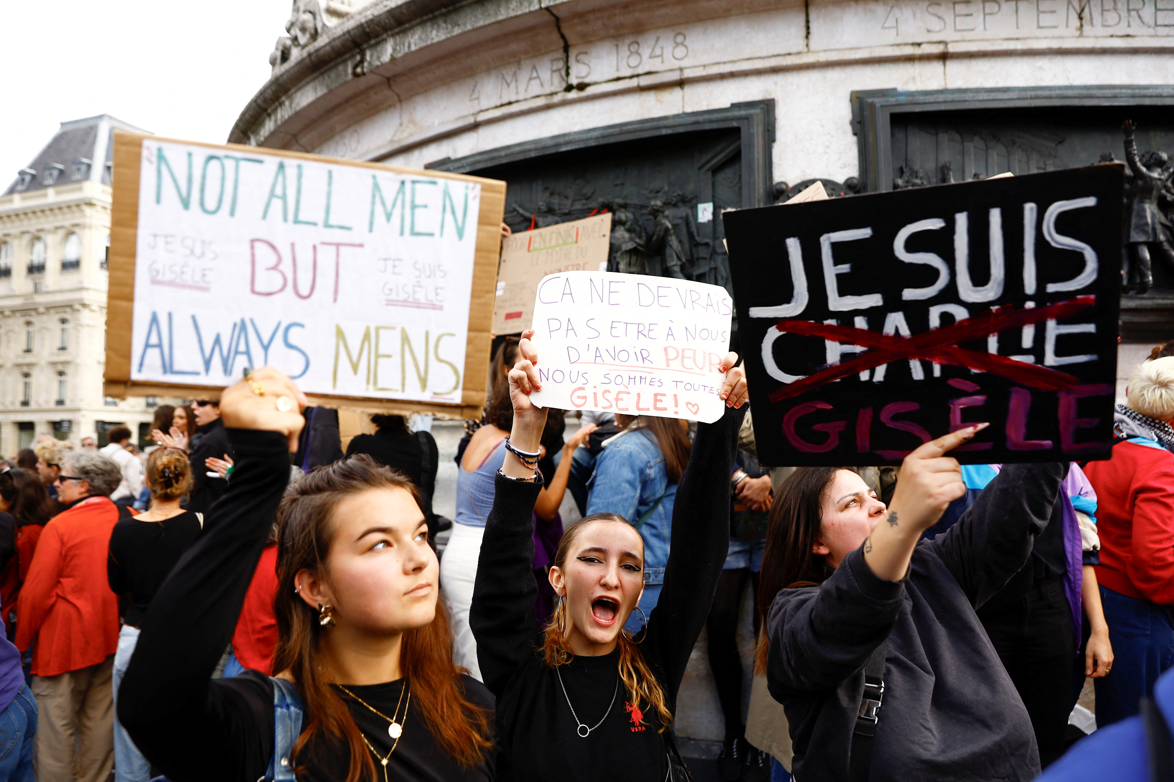 Demonstration in support of Pelicot and rape victims in Paris