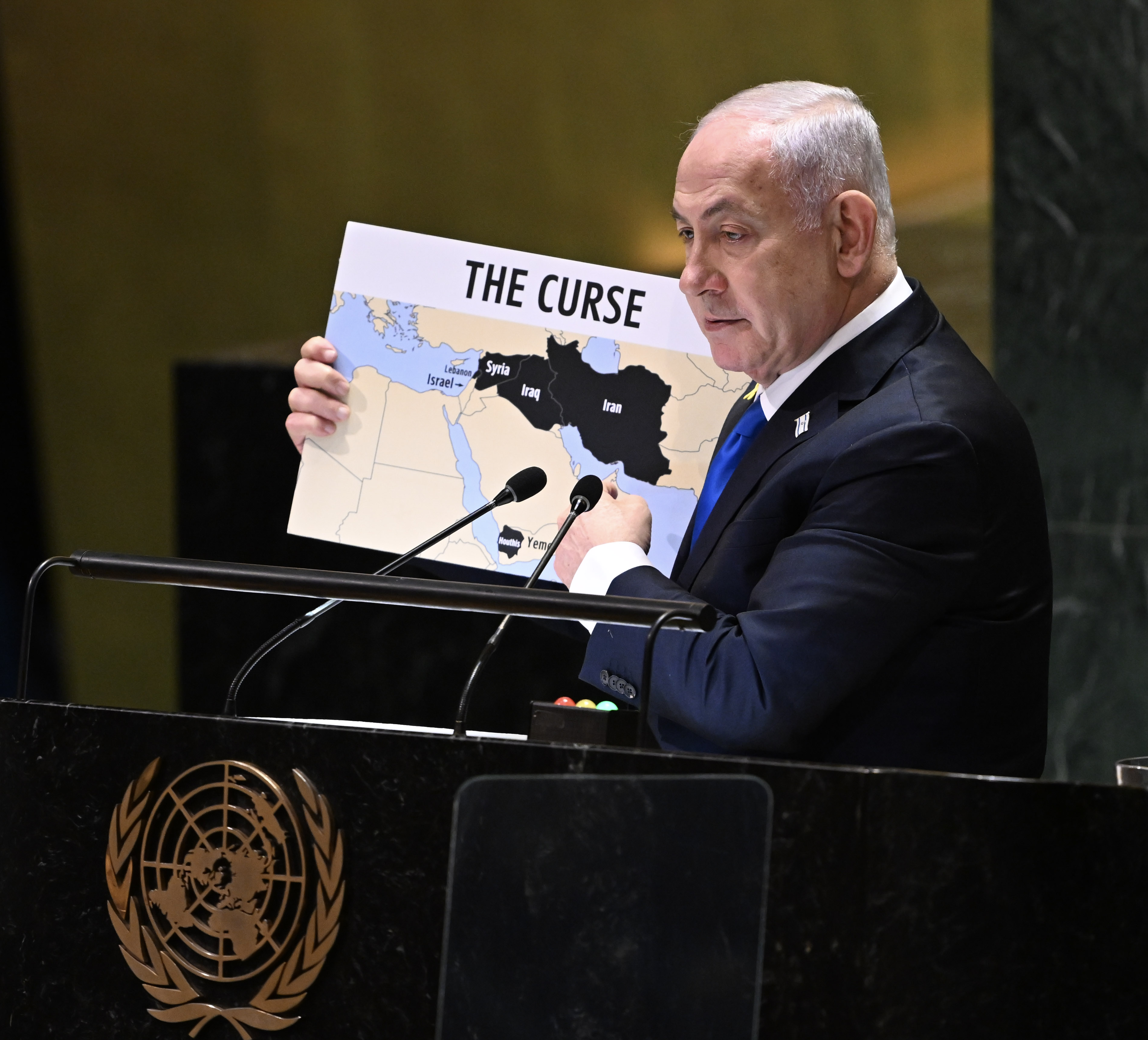 Netanyahu u UN-u pokazao mapu koja prikazuje palestinski teritorij kao "Izrael"