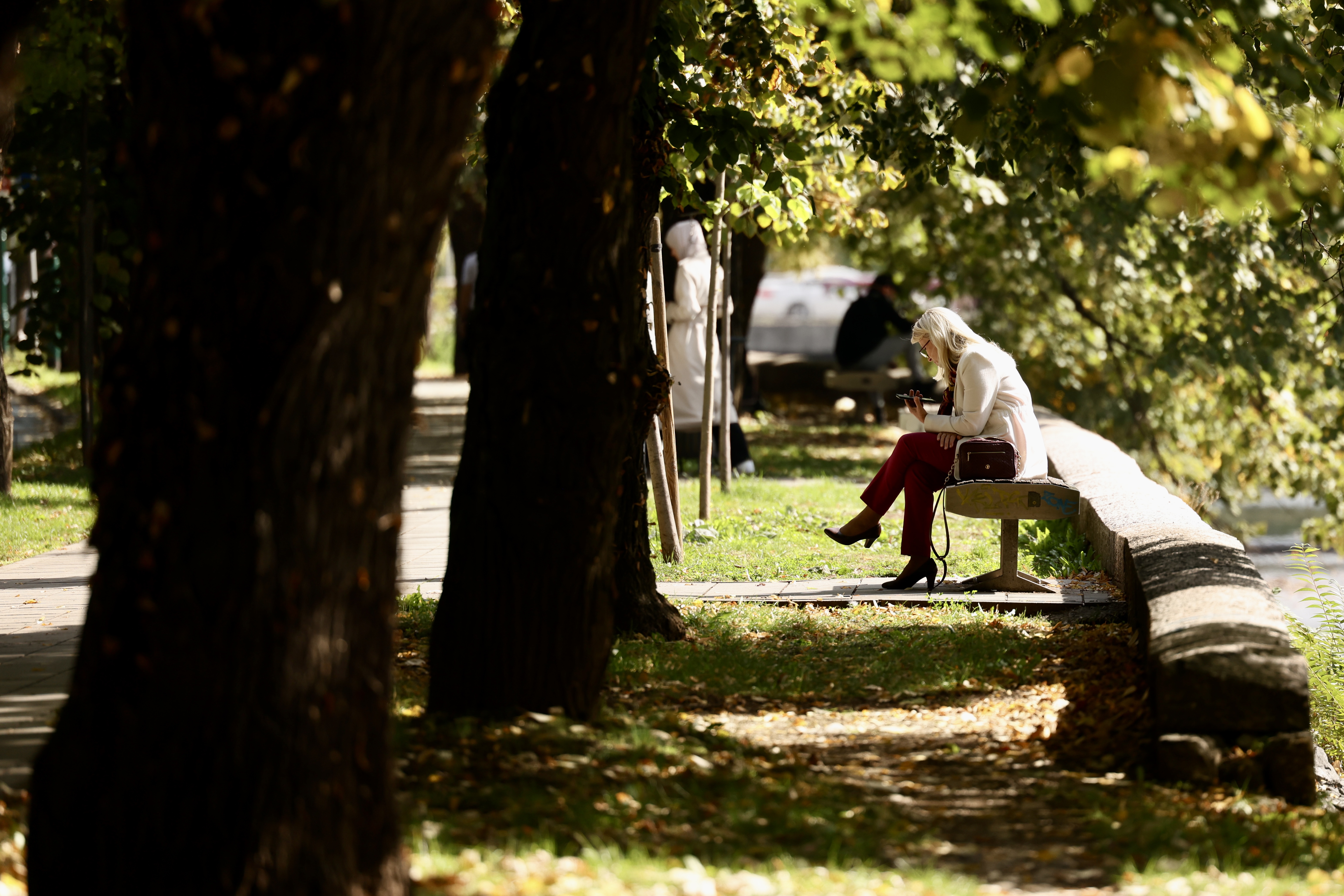 sunce, Vilsonovo šetalište, jesen. građani
