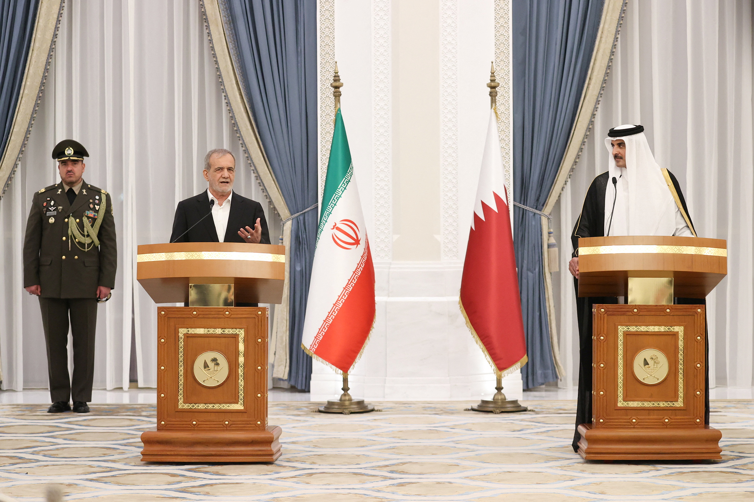 Iranian President Masoud Pezeshkian visits Doha