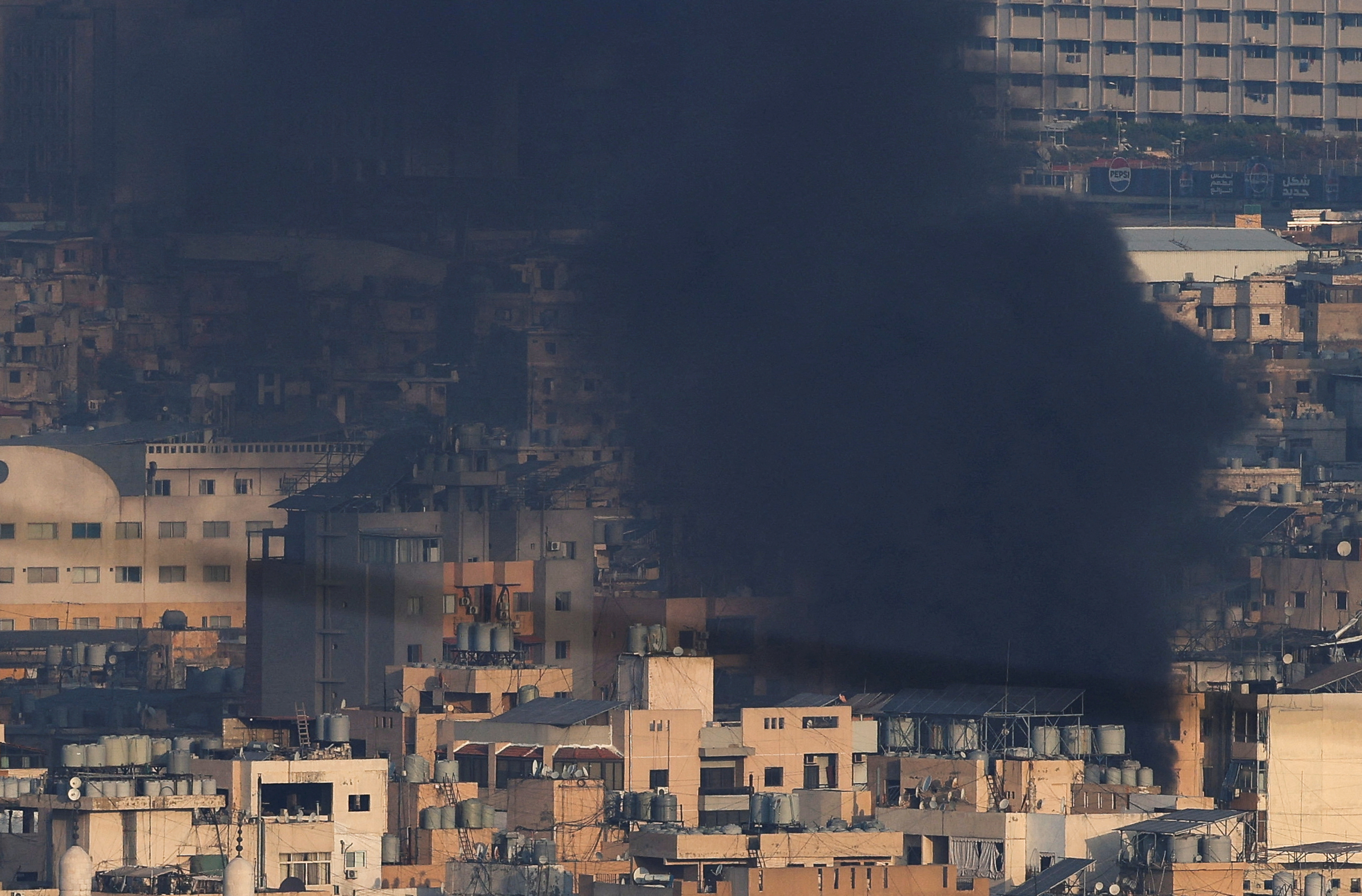 Smoke billows over Beirut's southern suburbs after an Israeli strike