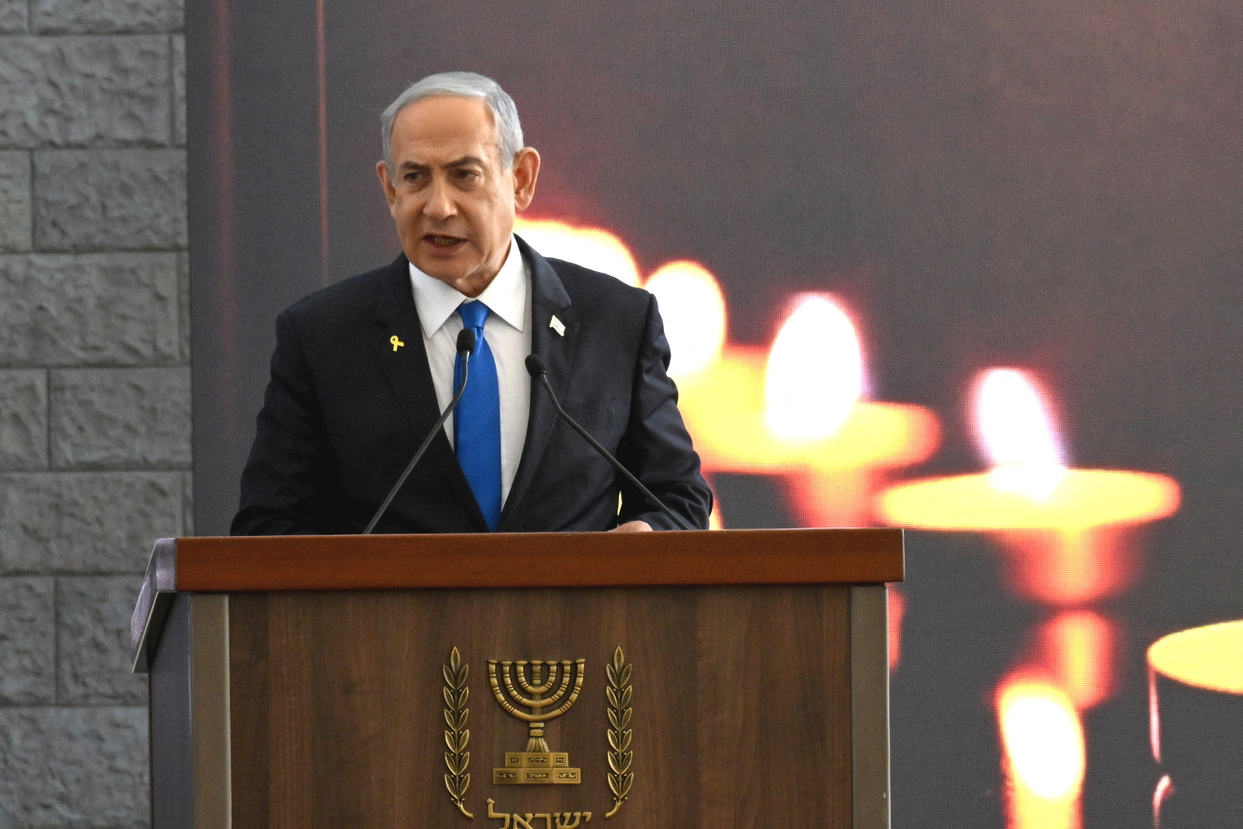 Prime Minister Benjamin Netanyahu Attends A Memorial Ceremony At The Knesset