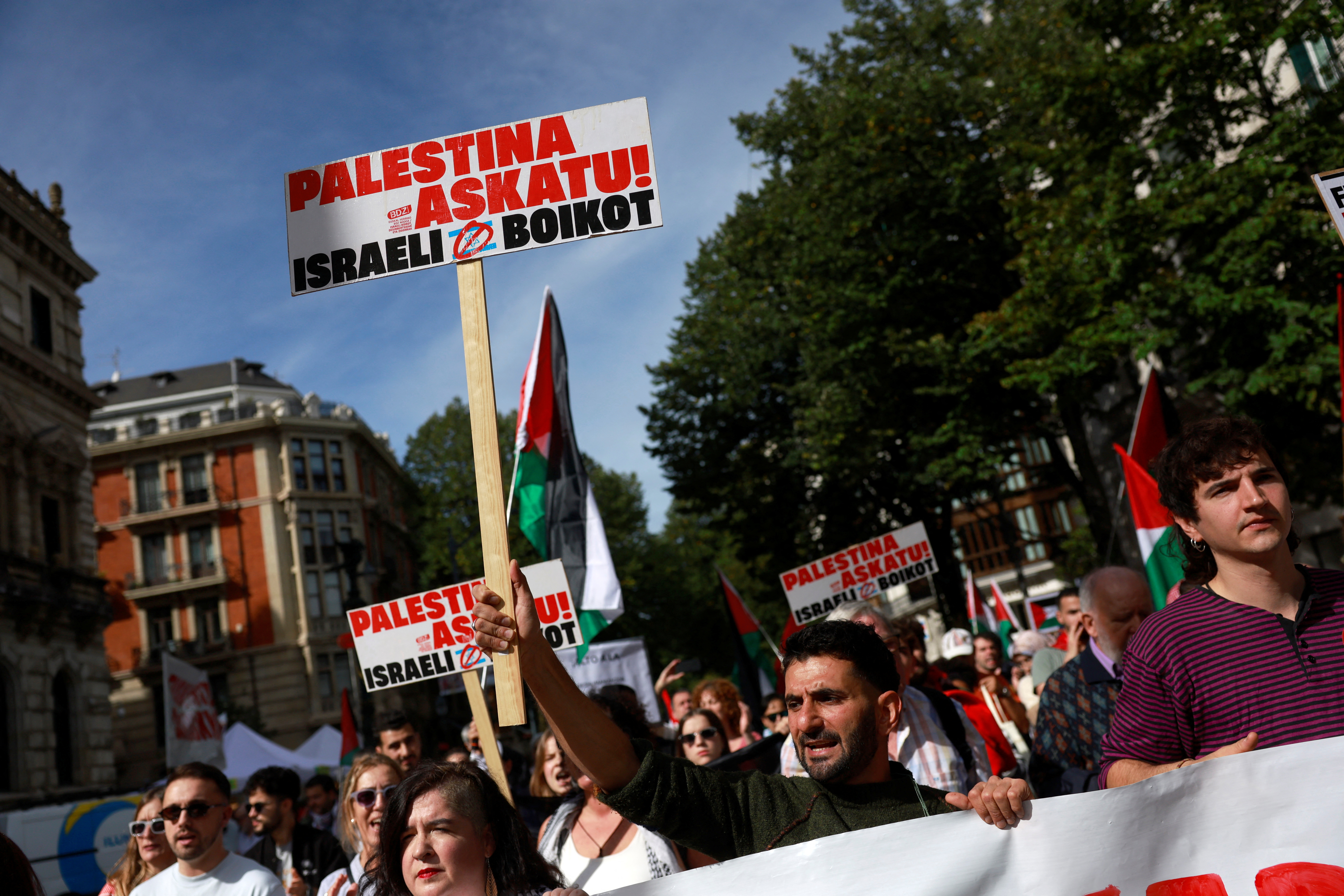 Rally in support of Palestinians in Bilbao