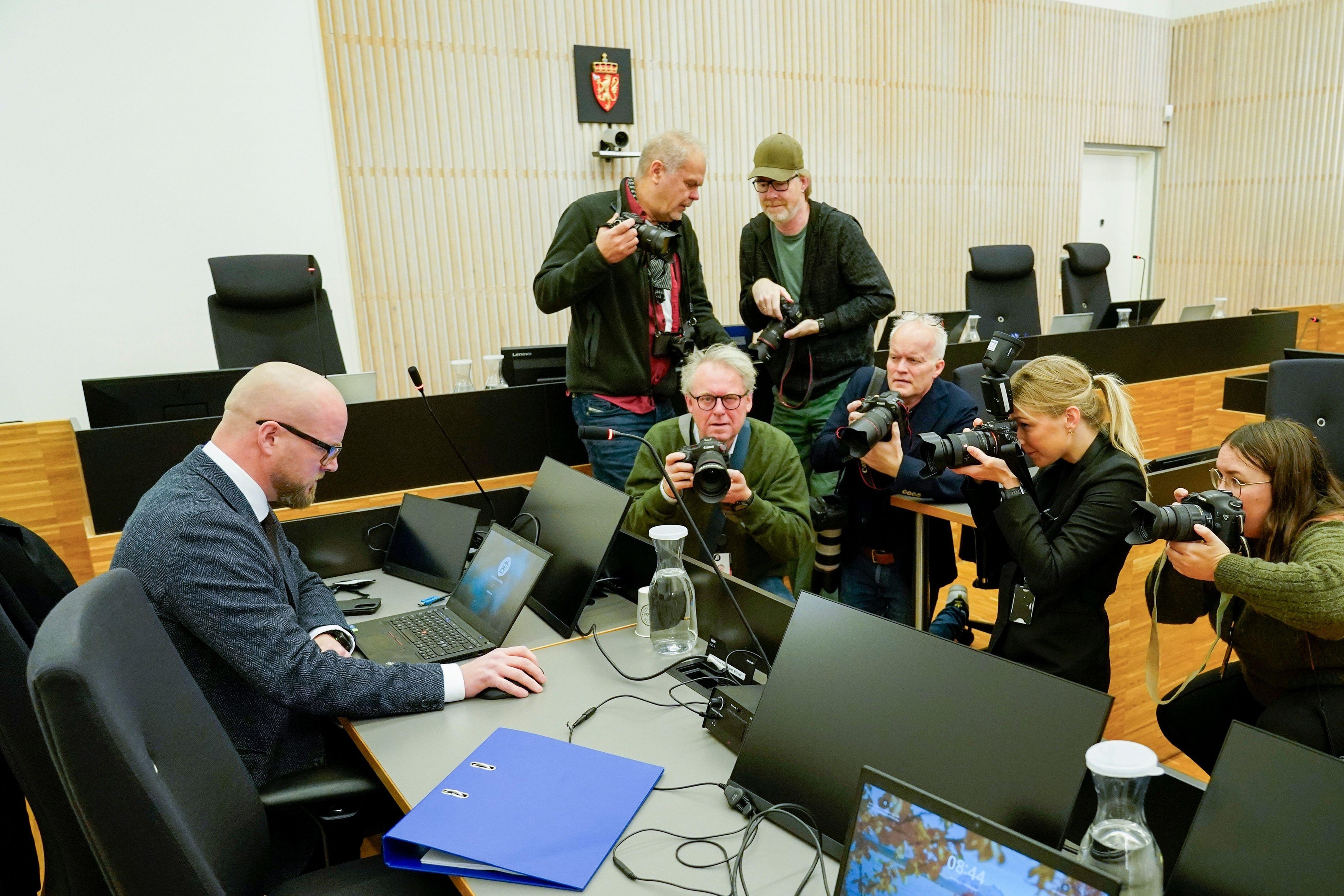 Steinkjer 20241105. Defends Erlend Hjullstad Nilsen during the trial against the municipal chief of staff in Frosta.Doctor Arne Bye is accused of raping 87 patients in Frosta, where he was a doctor. In addition, he allegedly abused his position for sexua