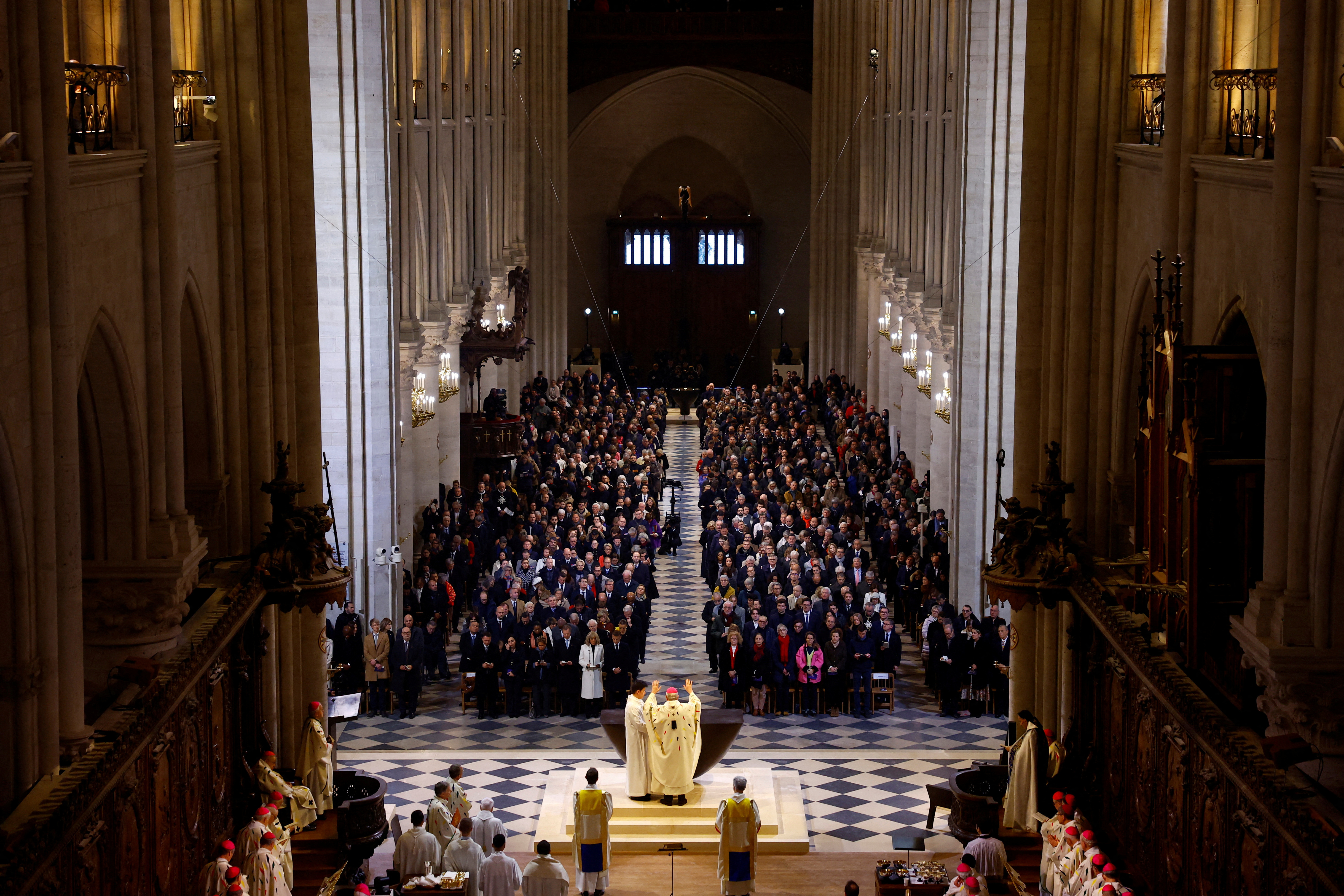 First mass in the restored Paris Notre-Dame Cathedral, five and a half years after a devastating fire