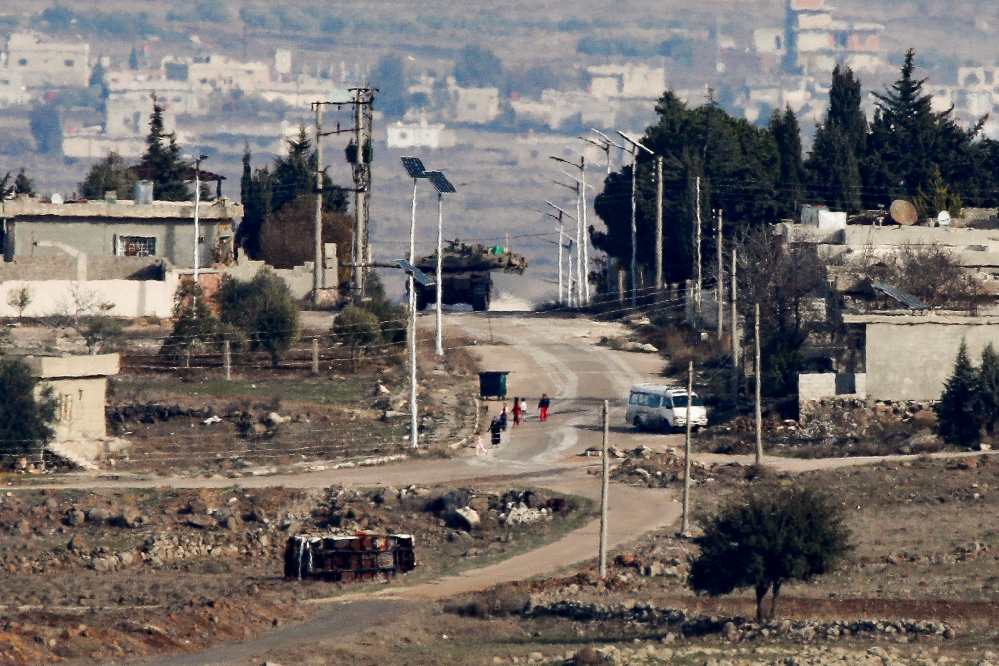 Quneitra crossing as seen from the Israeli-occupied Golan Heights