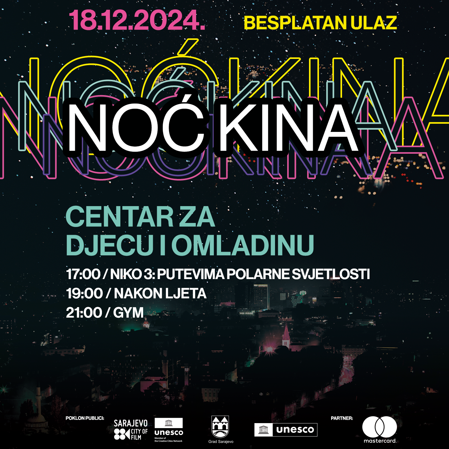 Program za Noć kina u Sarajevu