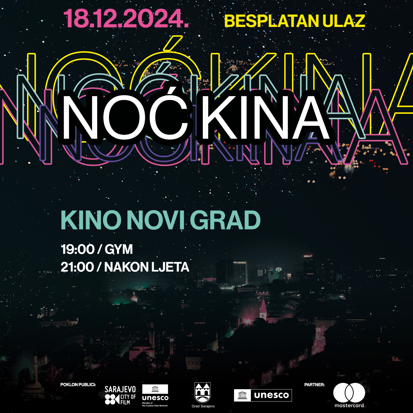 Program za Noć kina u Sarajevu