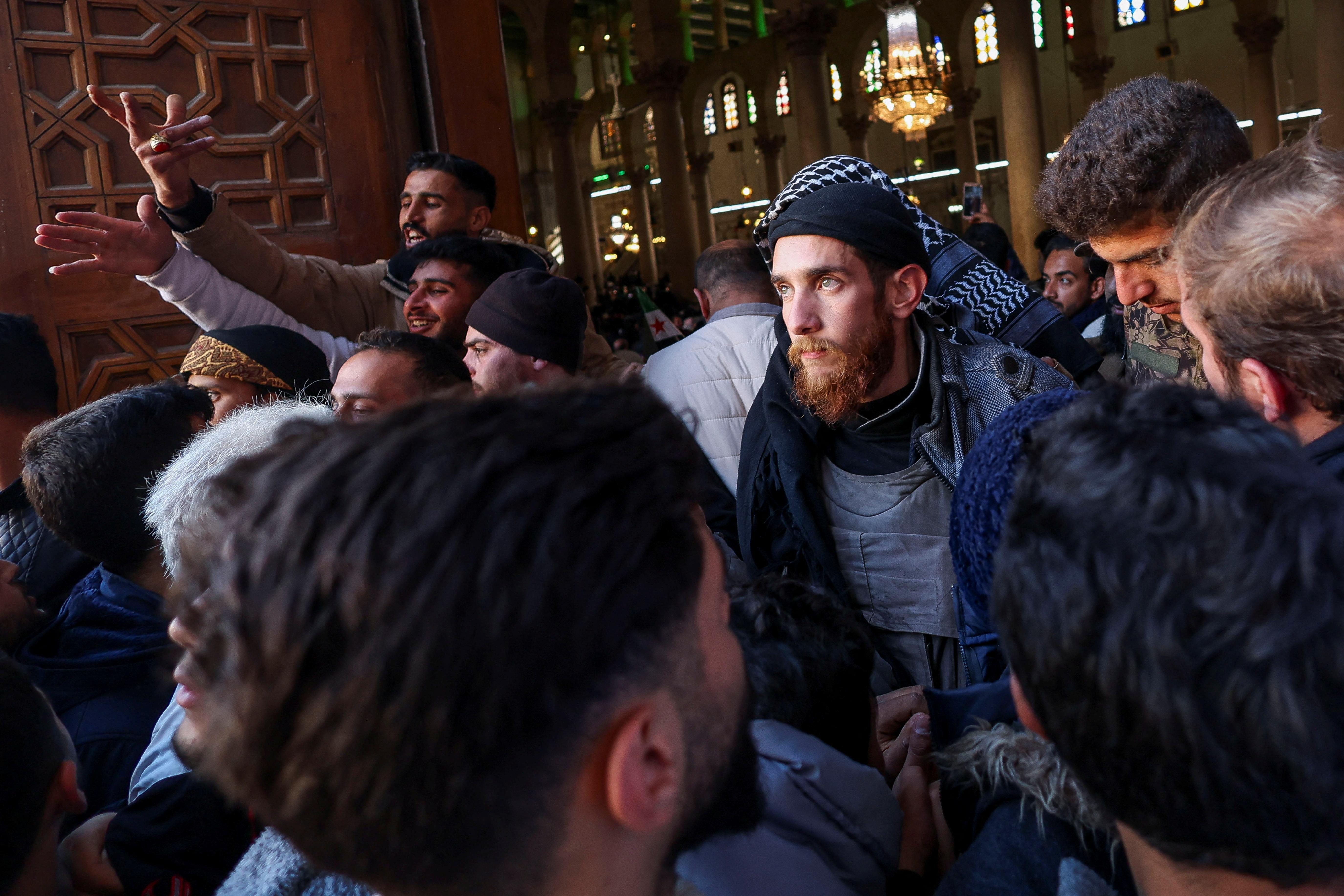 The first Friday at Umayyad Mosque after members of the ruling Syrian body settle in to take control of the city, in Damascus