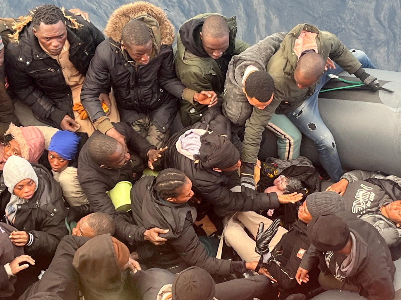 A baby is born in a rubber boat off the Canary Islands