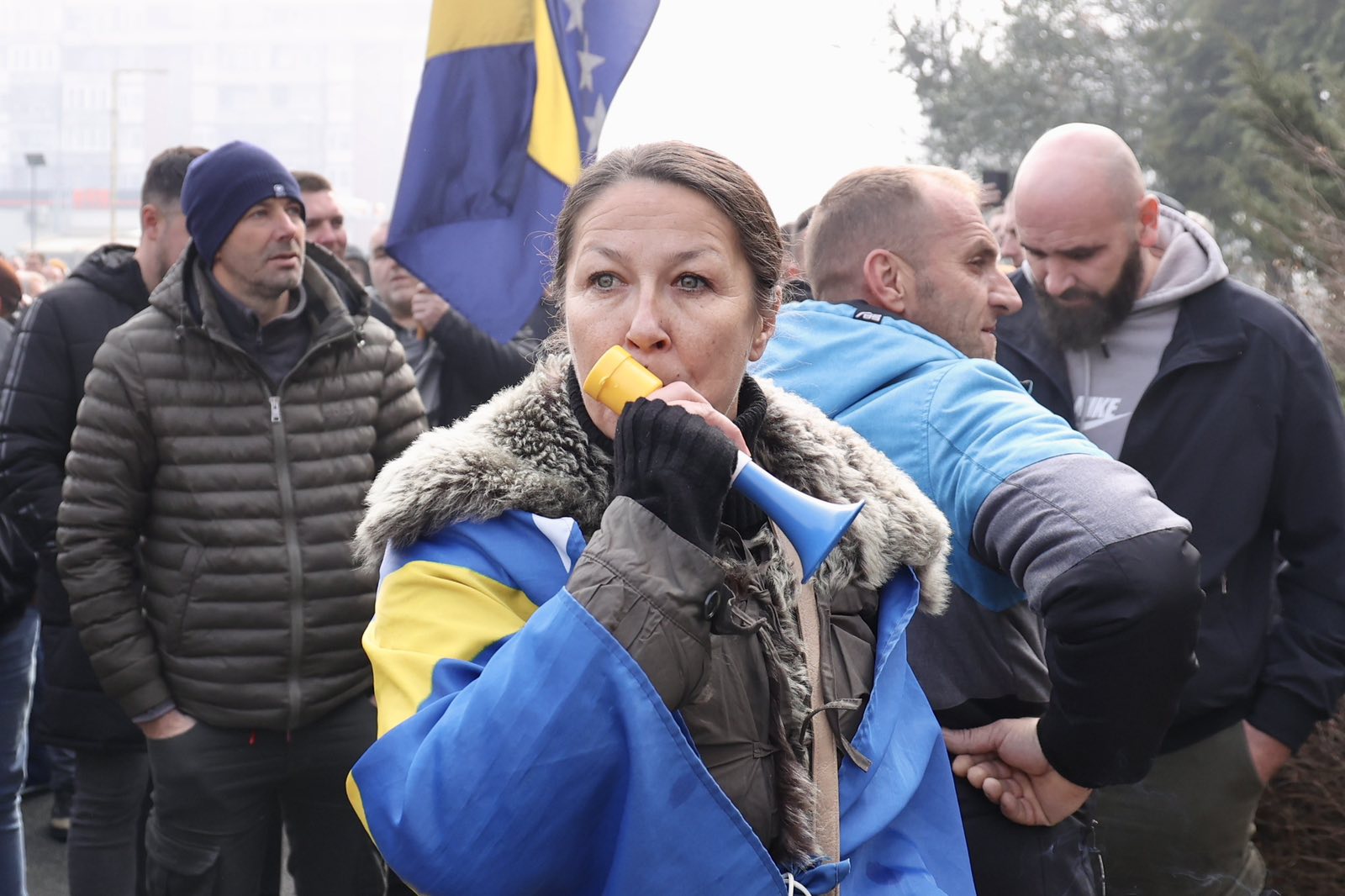 Protesti privrednika ispred zgrade Vlade FBiH/ Foto: F.Z./N1