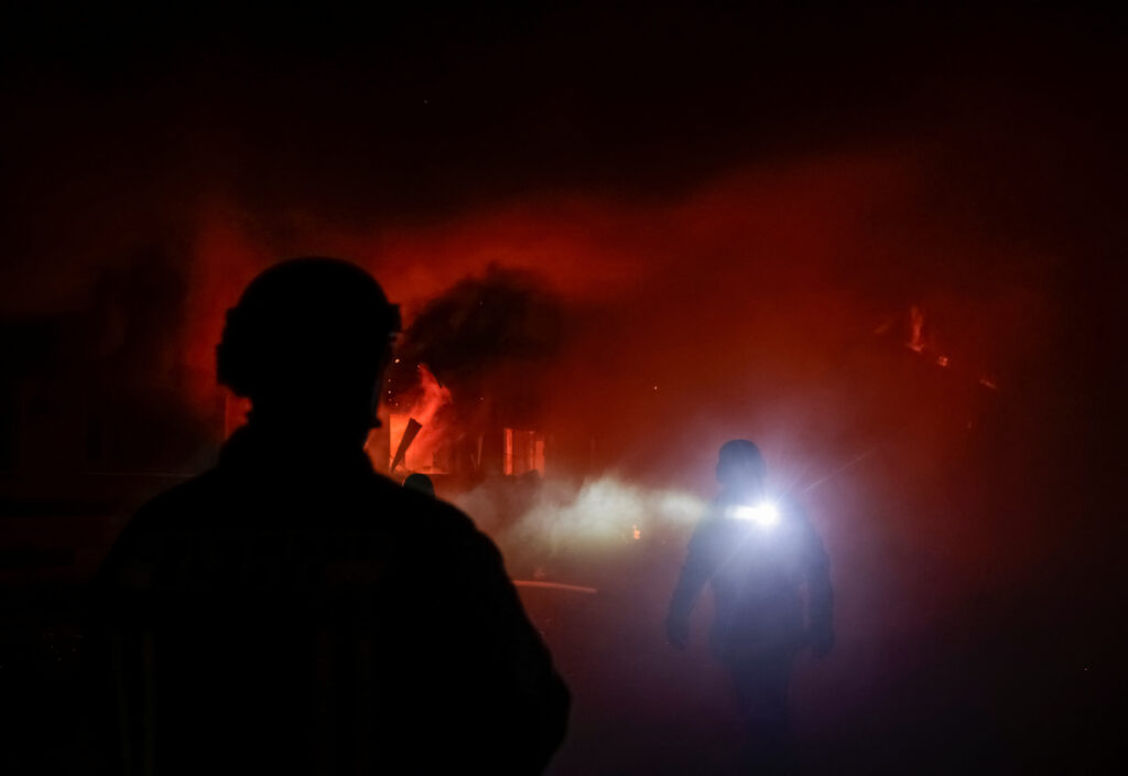 Aftermath of a Russian drone attack in Kharkiv