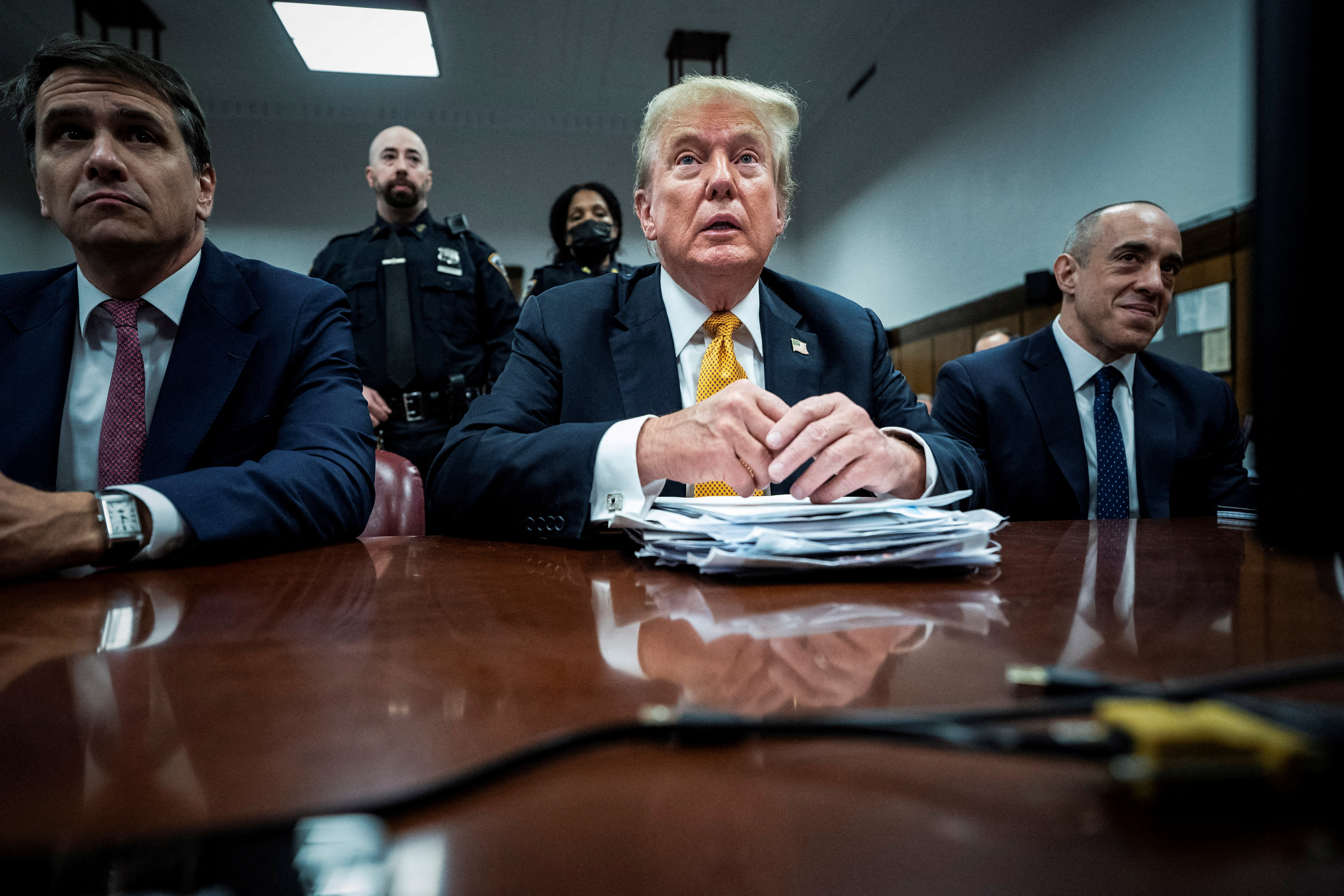 FILE PHOTO: Former U.S. President Trump's criminal trial on charges of falsifying business records continues in New York