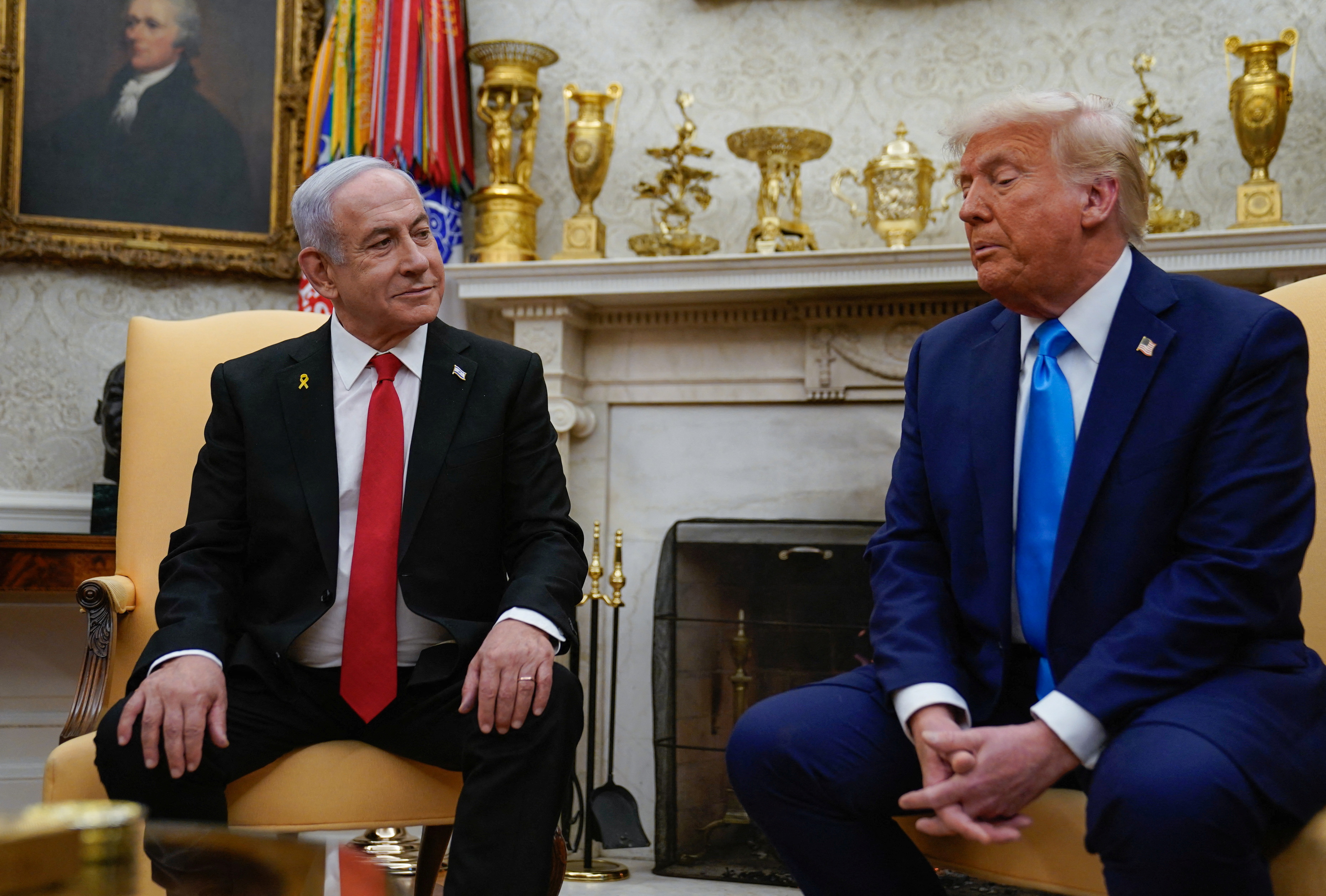 U.S. President Trump meets Israeli PM Netanyahu in Washington