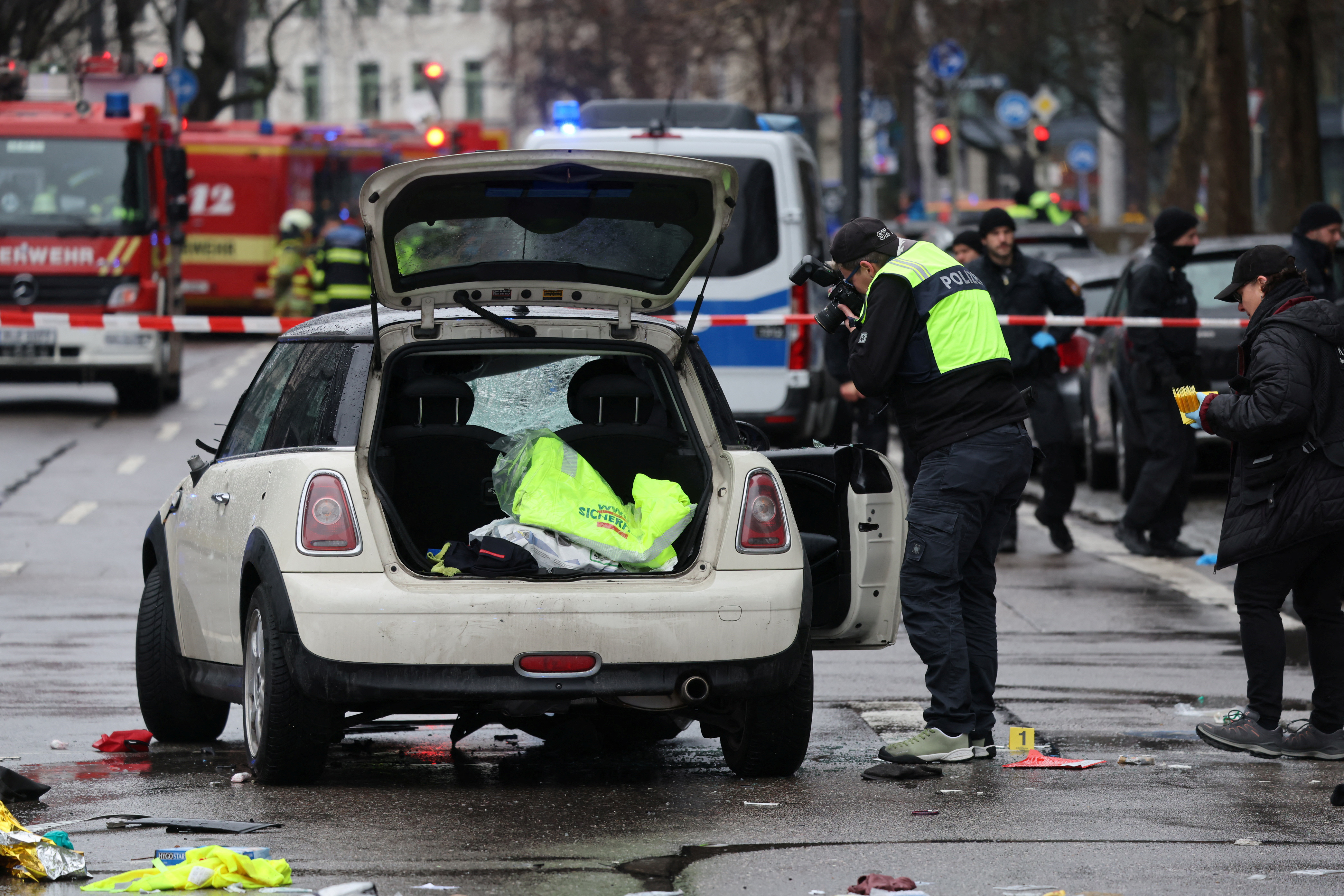 Several injured after car drives into crowd of people in Munich