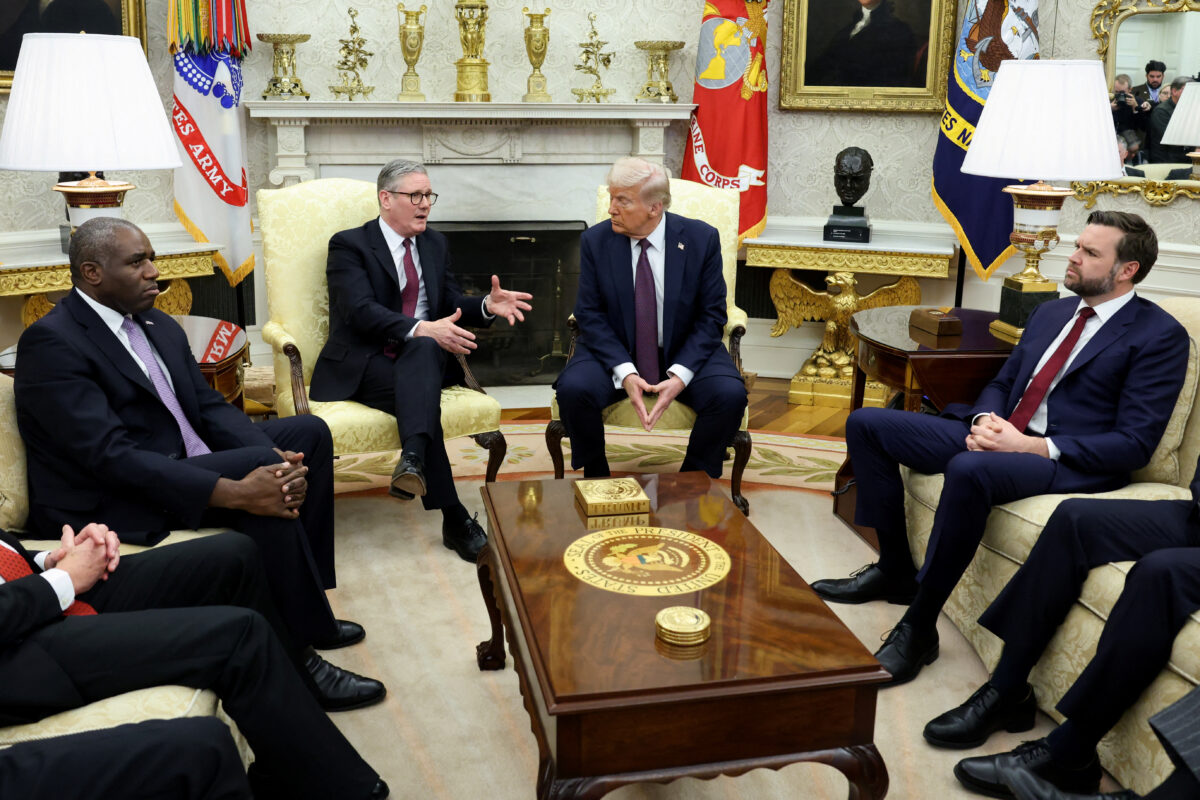 U.S. President Donald Trump meets British Prime Minister Keir Starmer, in Washington, D.C.