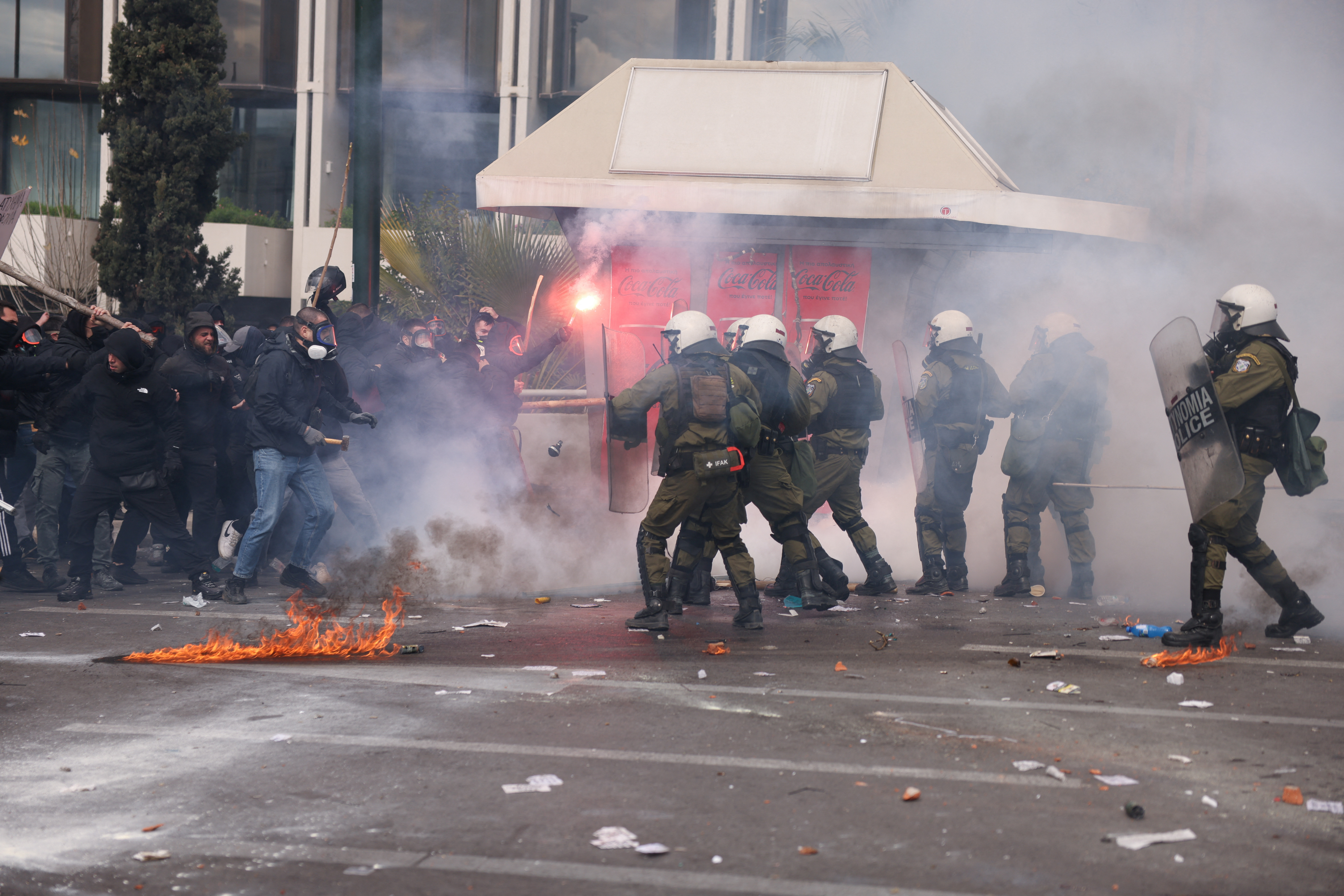 Protest marking train disaster anniversary in Athens