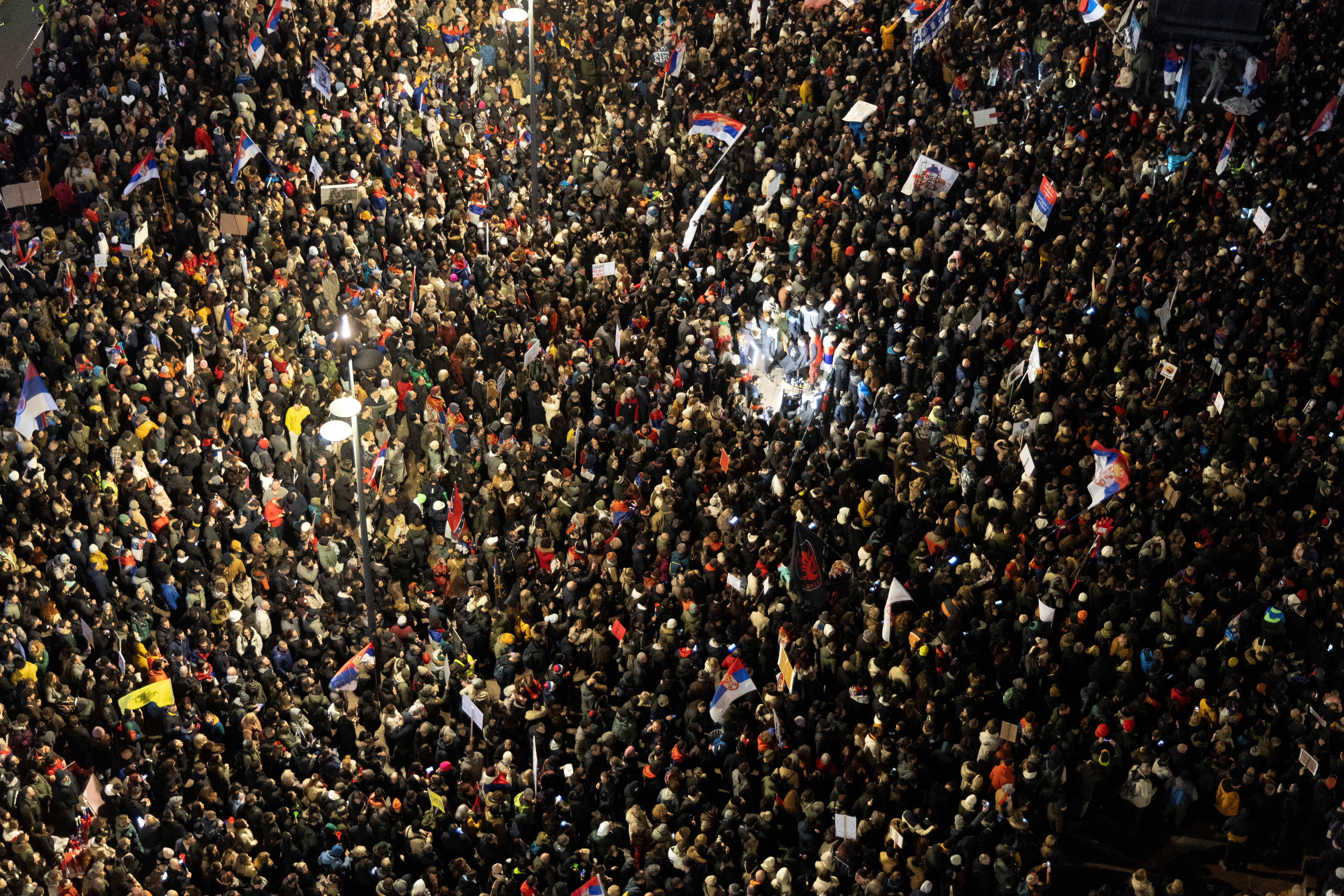 Protest over the fatal November 2024 Novi Sad railway station roof collapse, in Nis