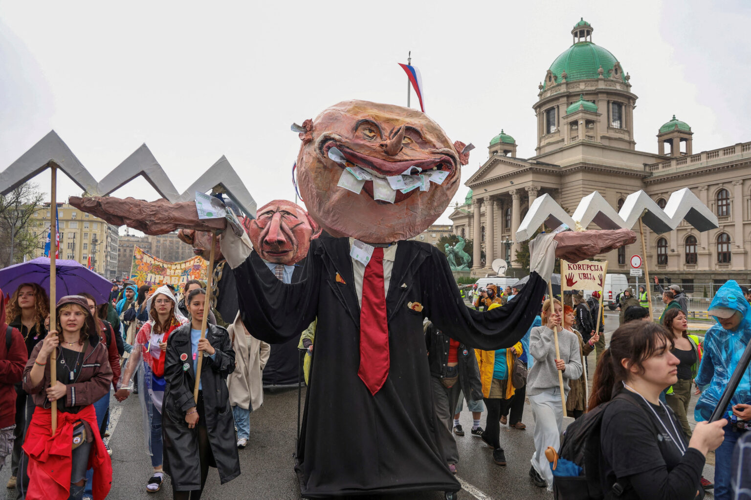 Protest over the fatal November 2024 Novi Sad railway station roof collapse, in Belgrade