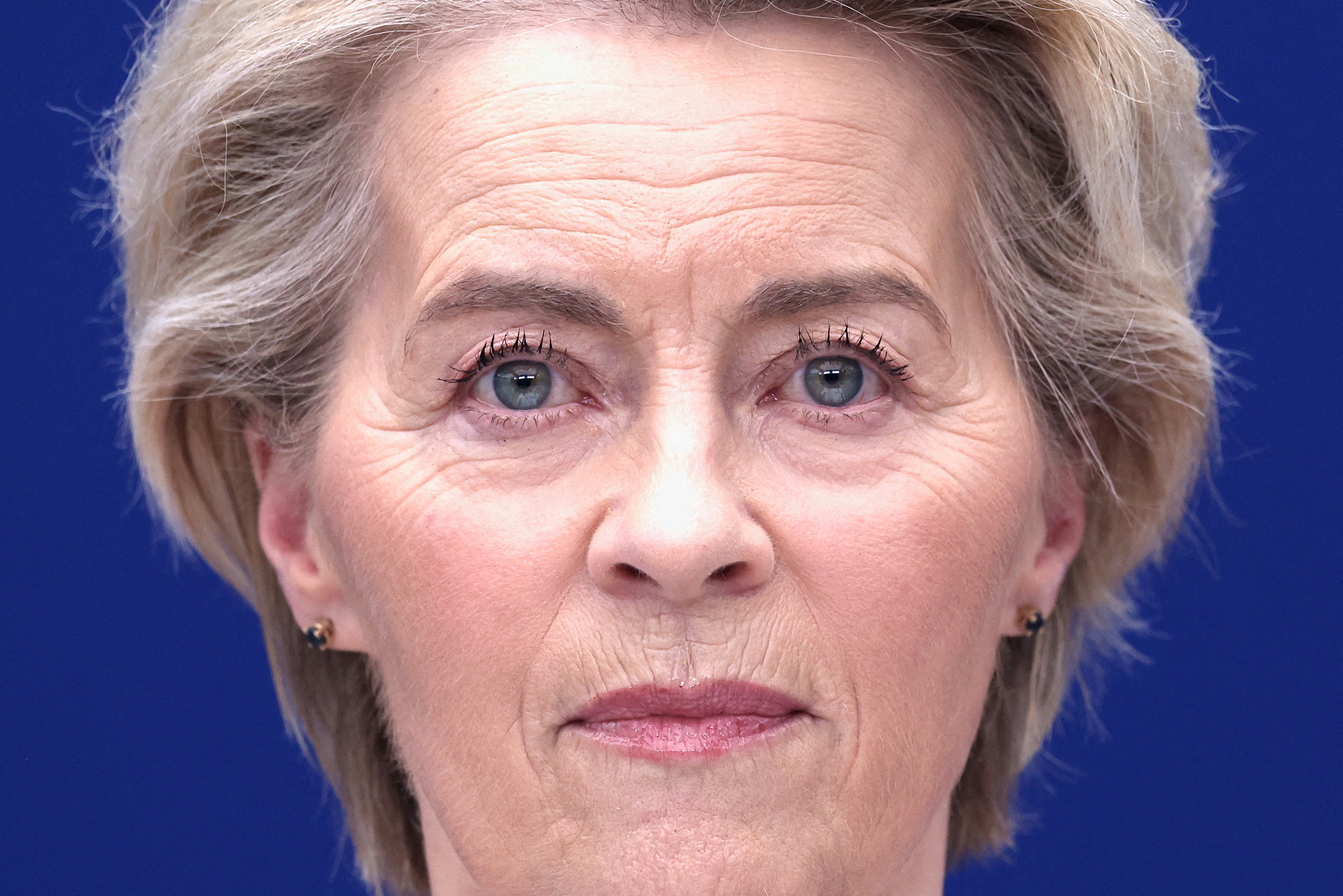 EC President von der Leyen speaks after a meeting with representatives of European car industry in Brussels