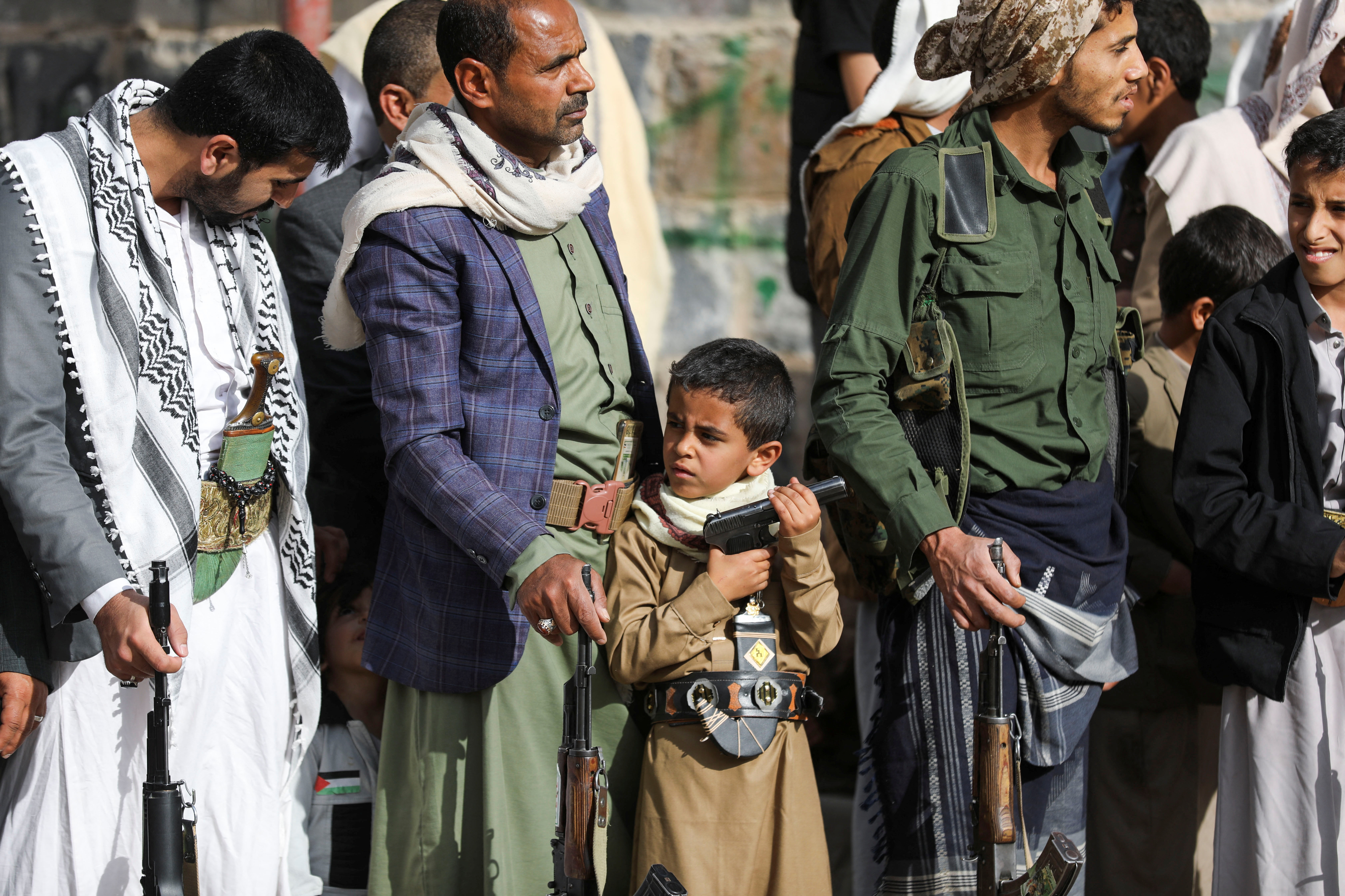 Houthi supporters demonstrate against Gaza aid blockade