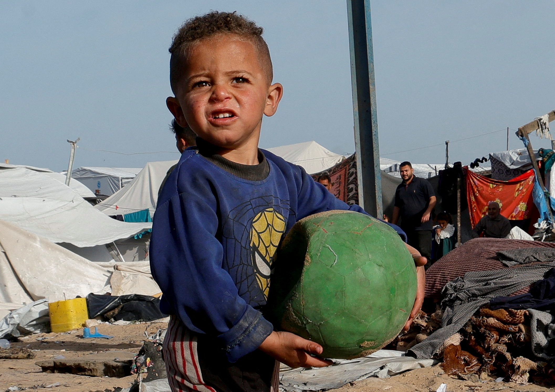 Aftermath of an Israeli strike on a tent site housing displaced people, in Khan Younis