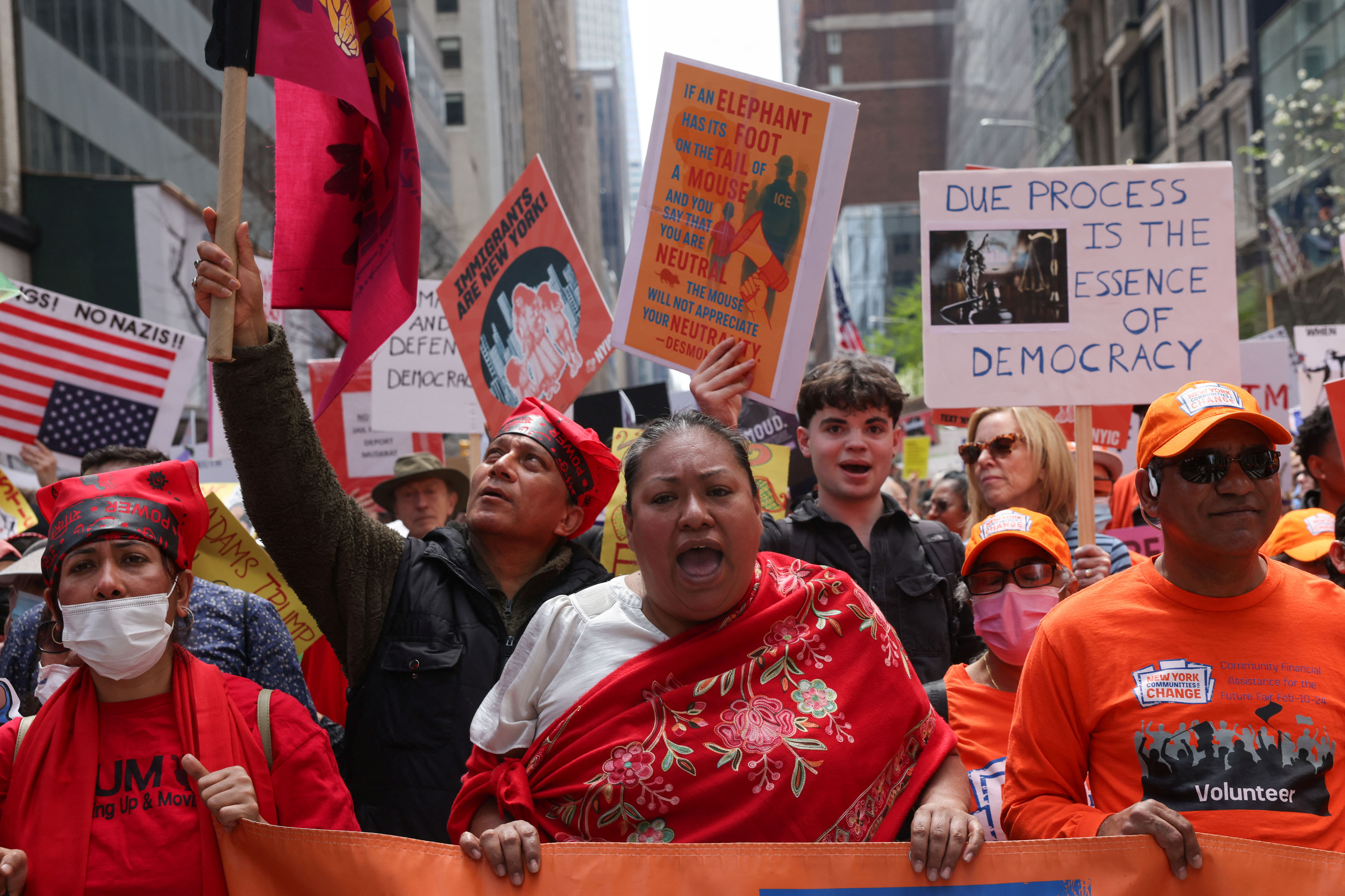 People march to “Protect Migrants, Protect the Planet” in New York