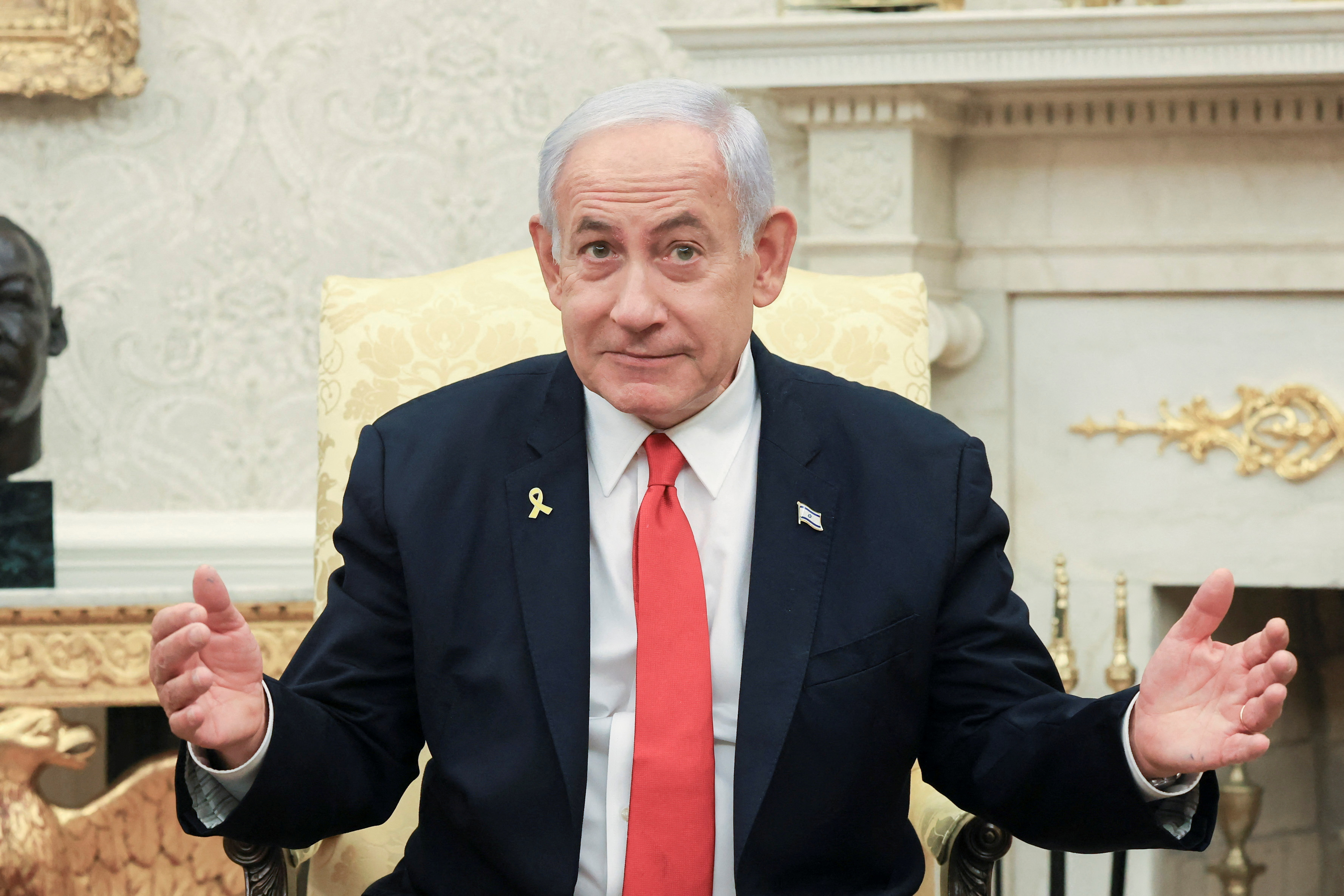 U.S. President Trump meets Israeli PM Netanyahu in Washington